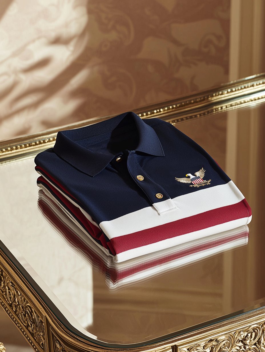 Camisa polo ejecutivo casual White Eagle rayas con botones de manga corta para hombre