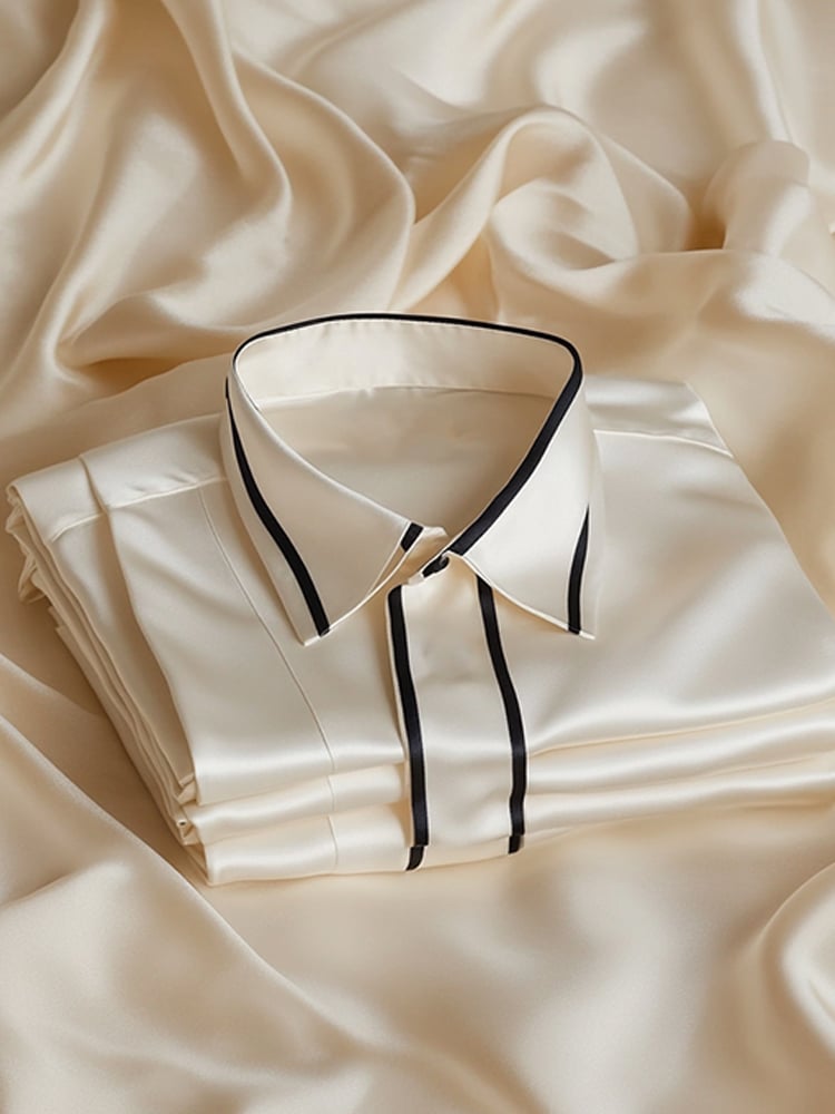 Camisa ejecutivo casual solapa de manga corta para hombre