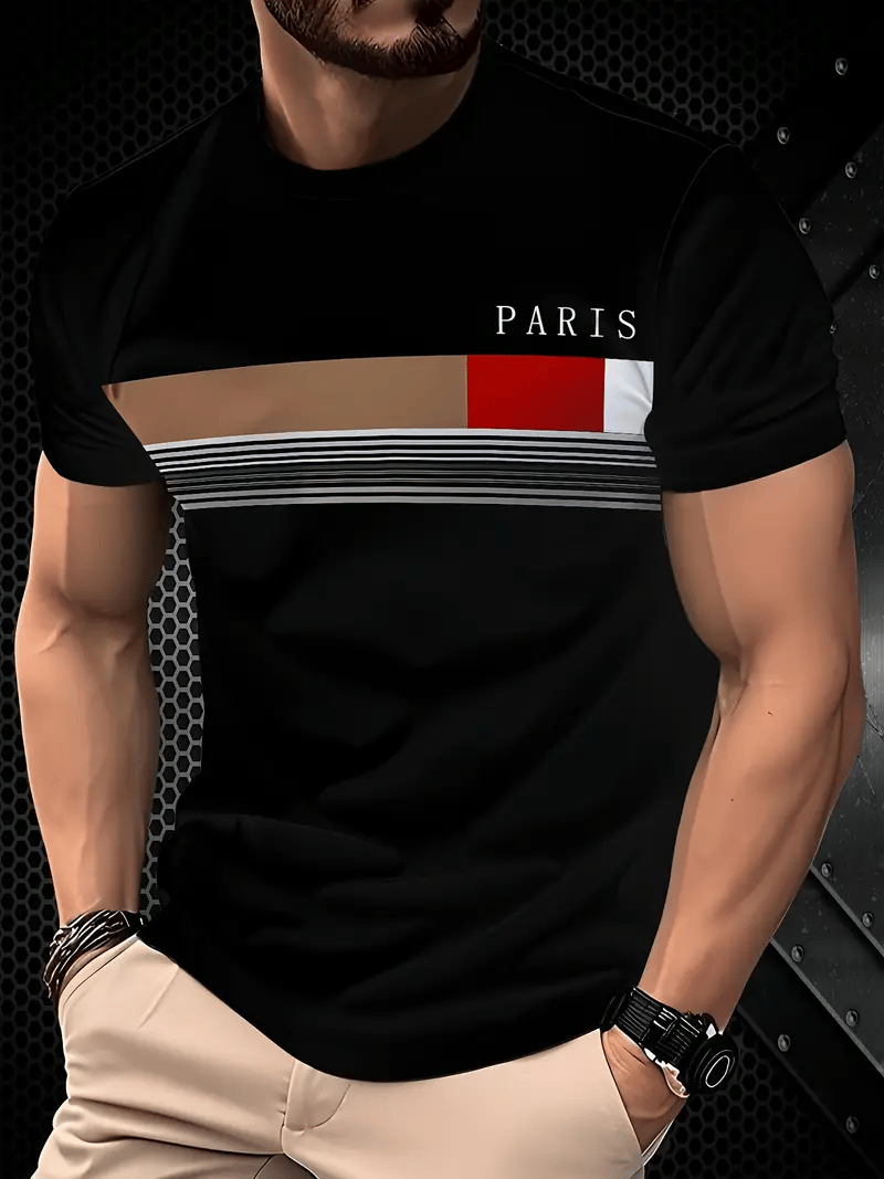 Camiseta de manga corta with a rayas logo estampado para hombre
