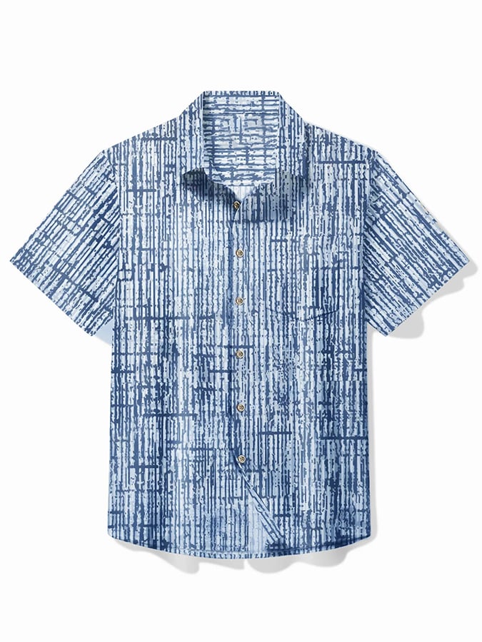 Abstract Textured estampado Pockecamiseta para hombre