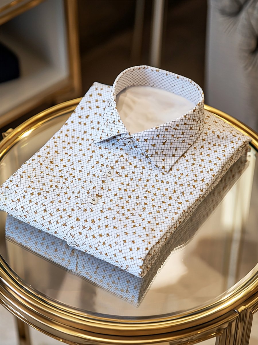Camisa Holiday casual Cross estampado de manga larga para hombre