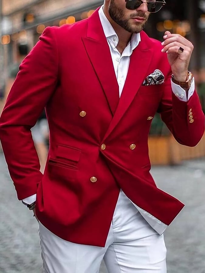 Slim Double Breasted casual Suit para hombre