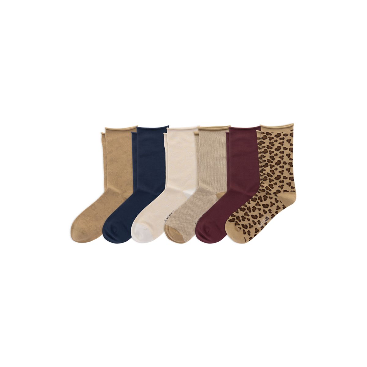 Leopard + Floral 6-Pack Socks - 1