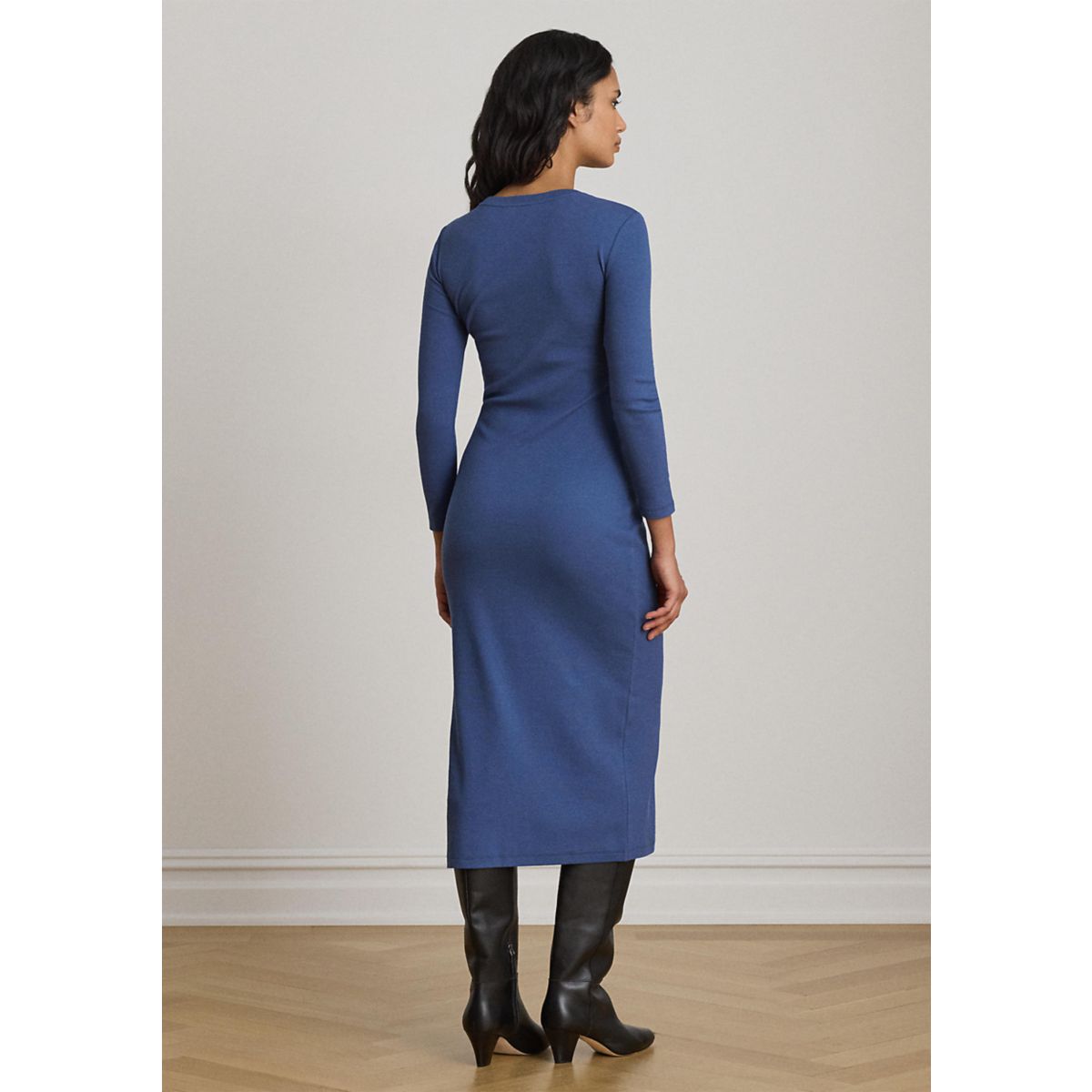 Women's Button-Trim Rib-Knit Midi Dress - 2