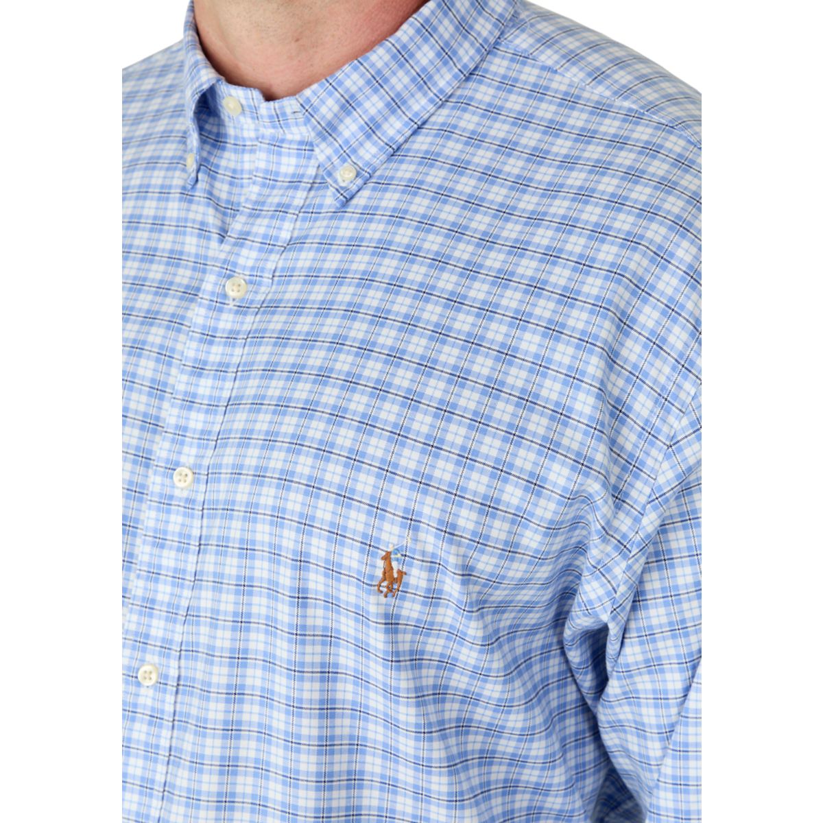 Big & Tall Plaid Performance Oxford Shirt - 5