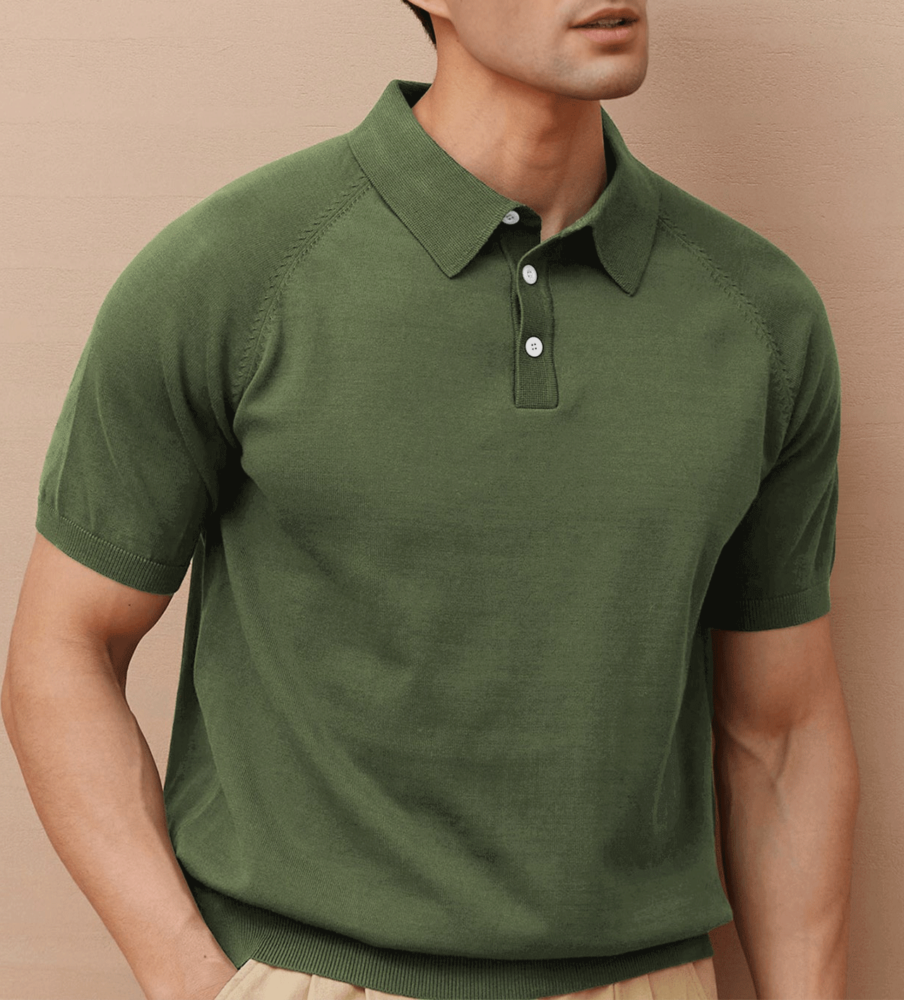 Gentletejido de manga corta tejidoted Polo