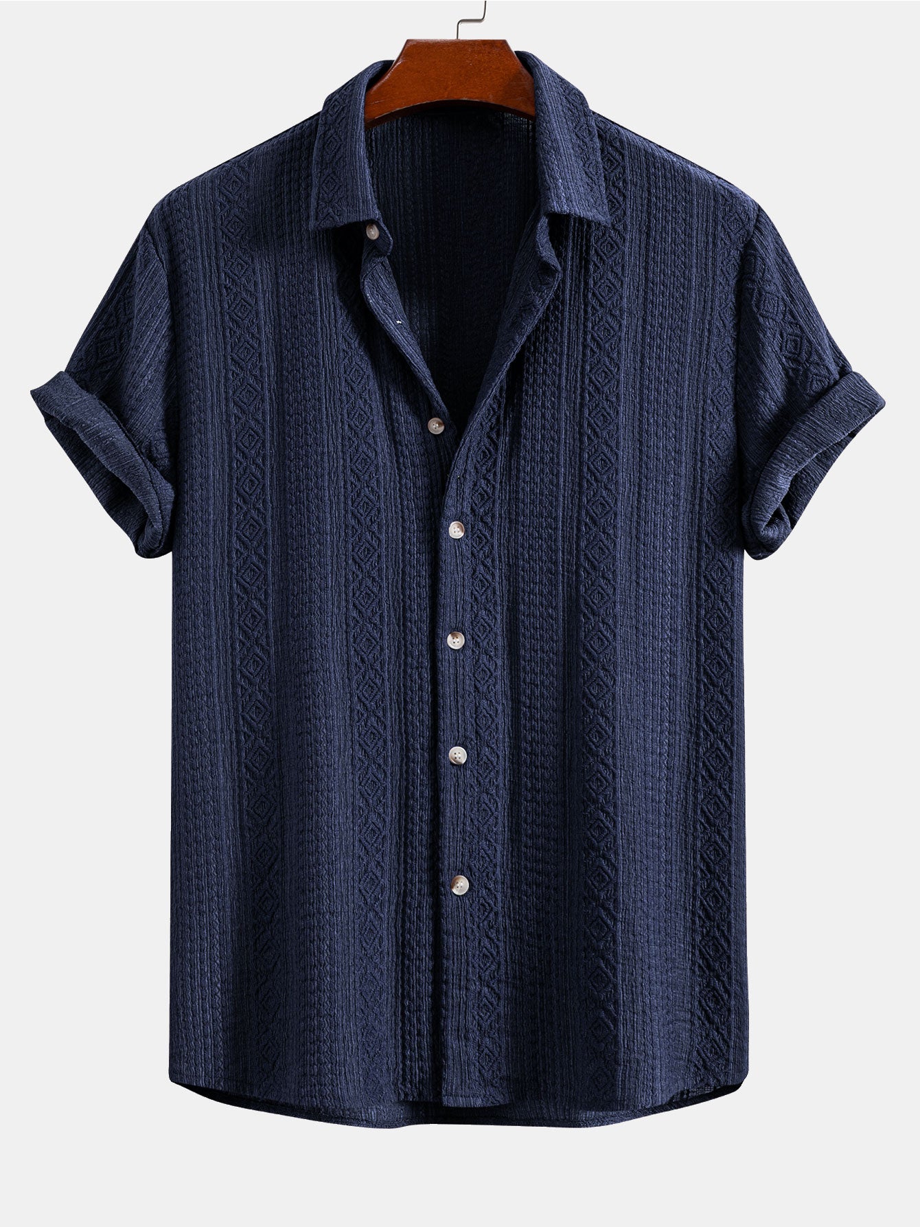 Camisa Geometric Jacquard Button Up