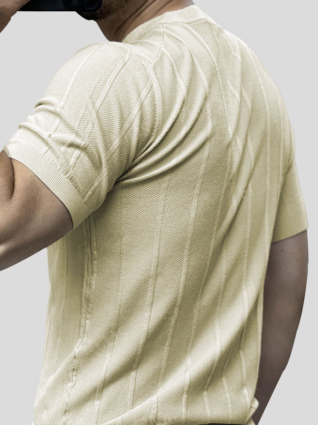 Camiseta Gentletejido transpirable a rayas de manga corta tejidoted