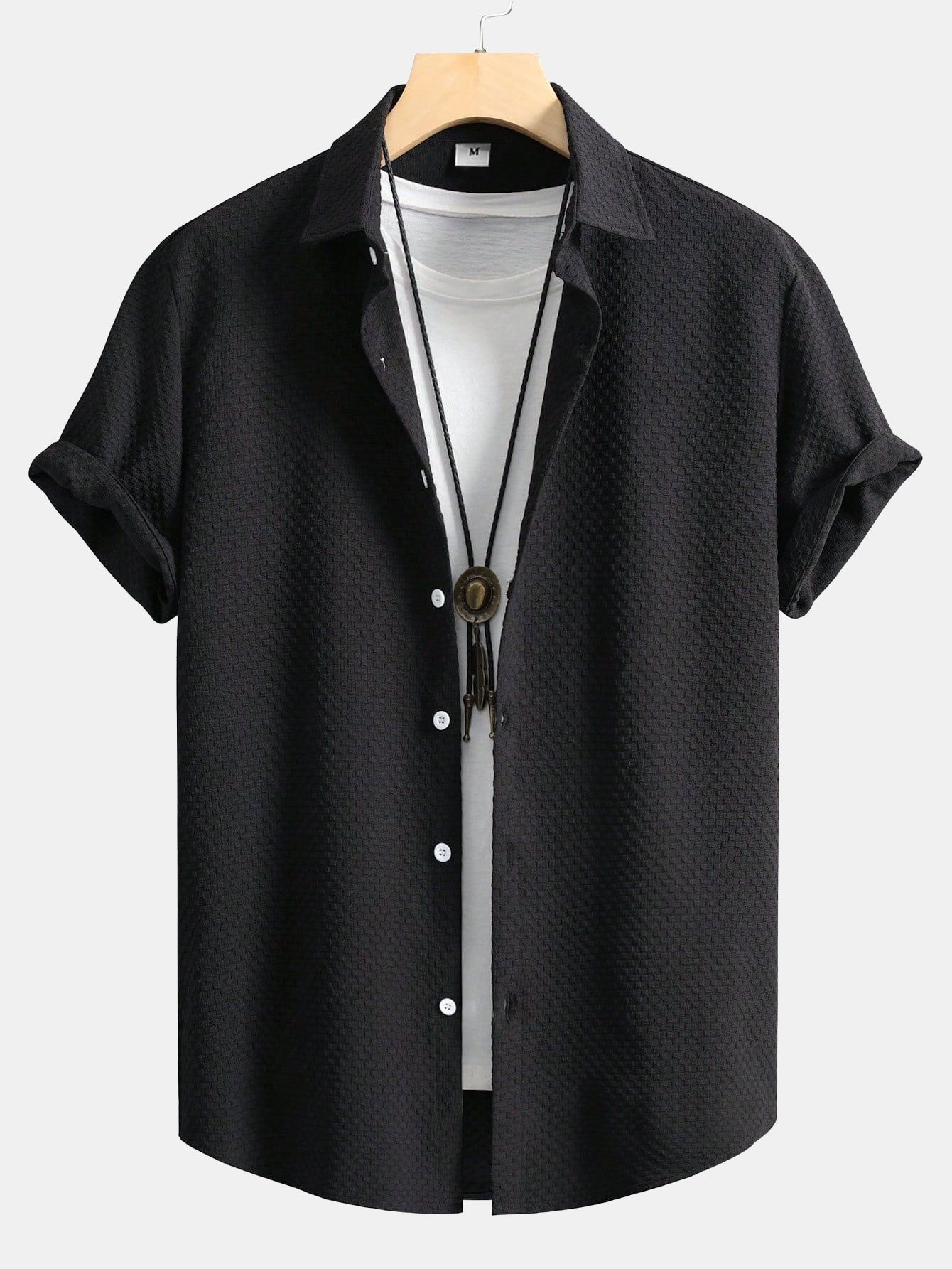 Camisa Checkerboard Jacquard Button Up