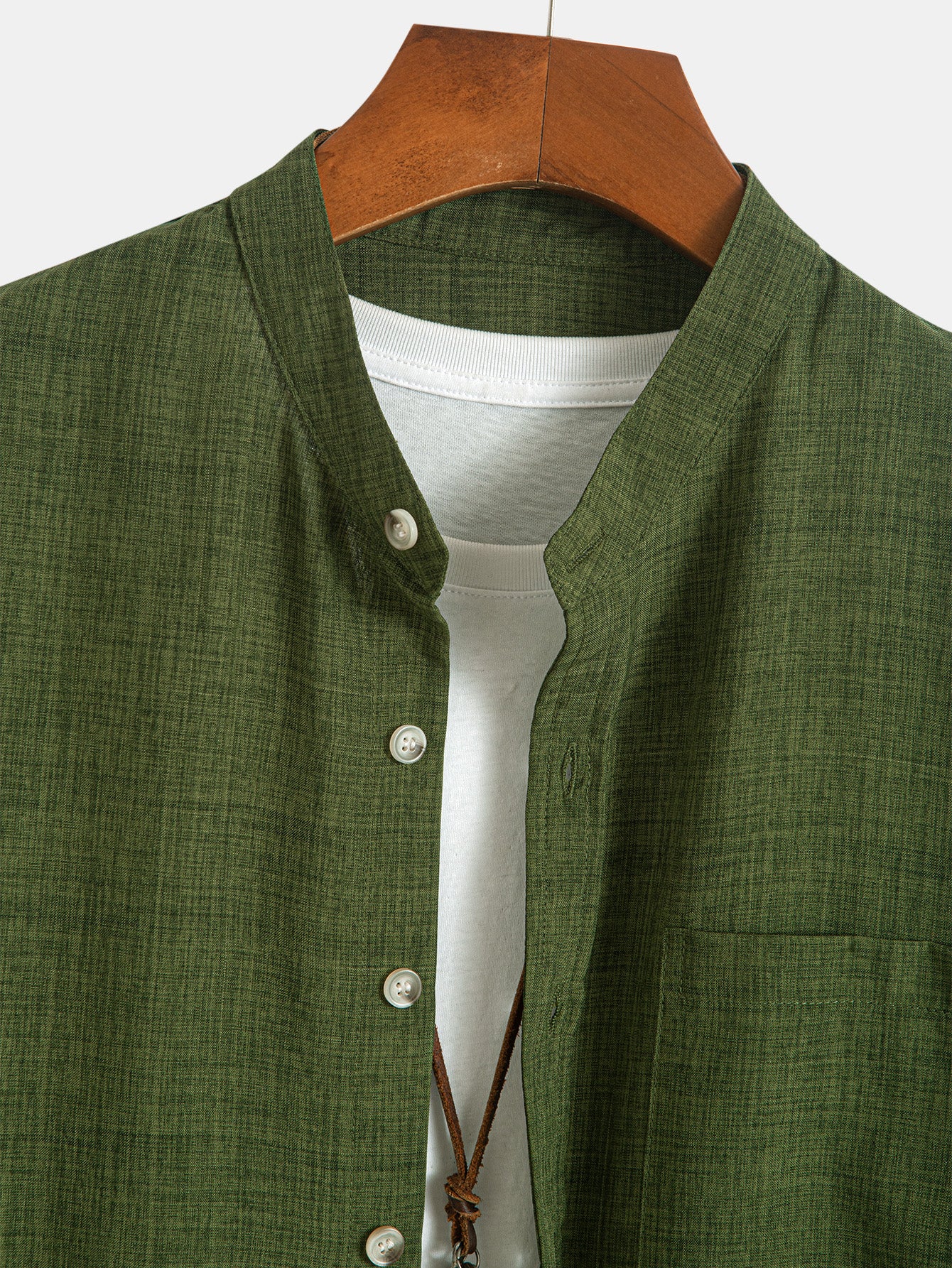 Camisa de manga larga Stand Collar