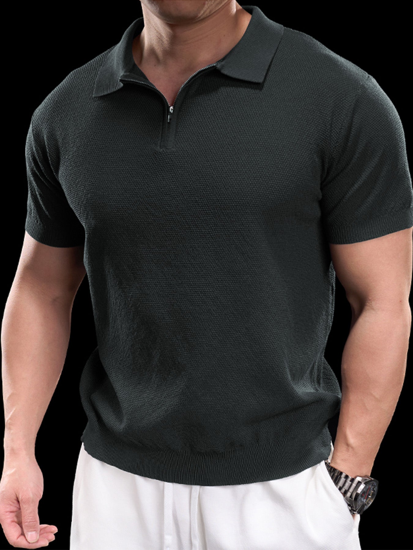 Flextejido Active tejidoted Zip Polo