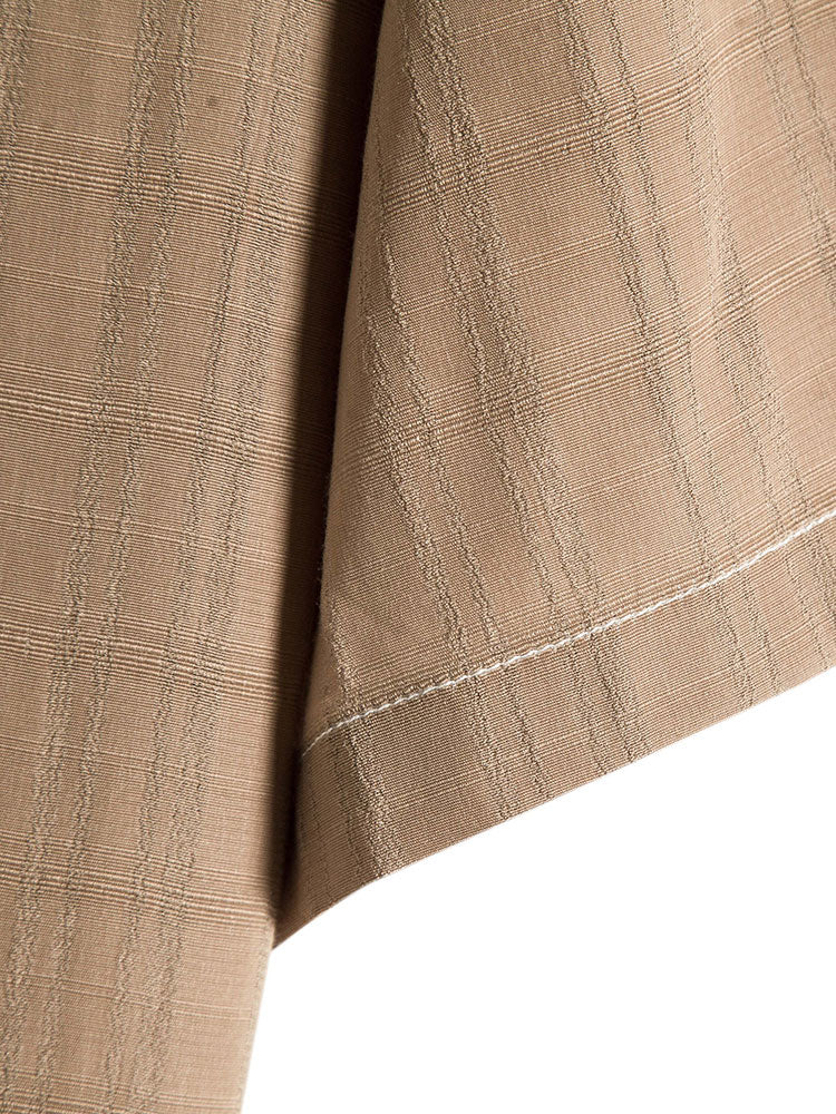 Camisa Textured Fabric Stand Collar