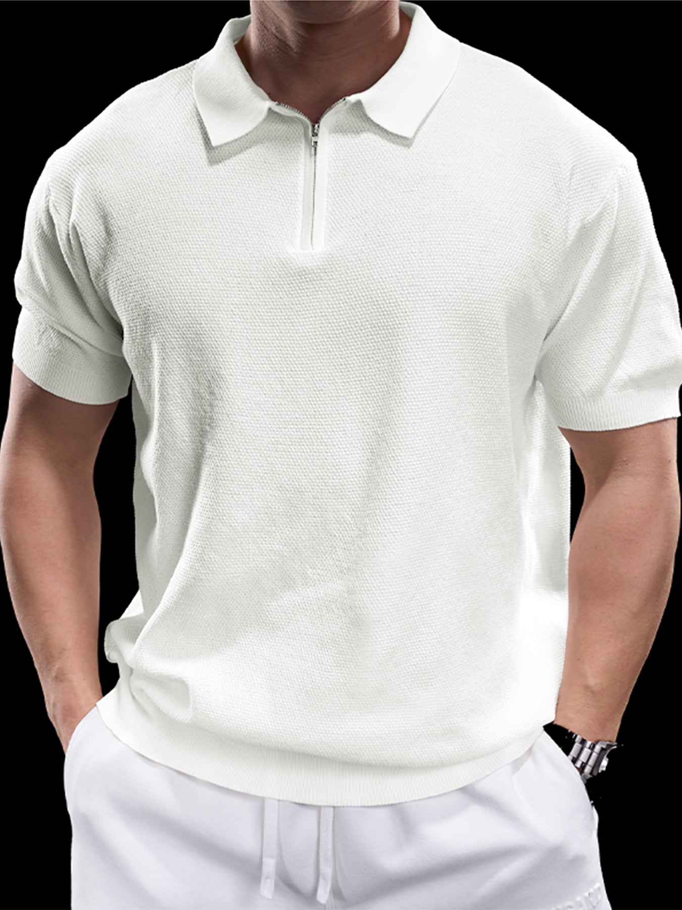 Flextejido Active tejidoted Zip Polo