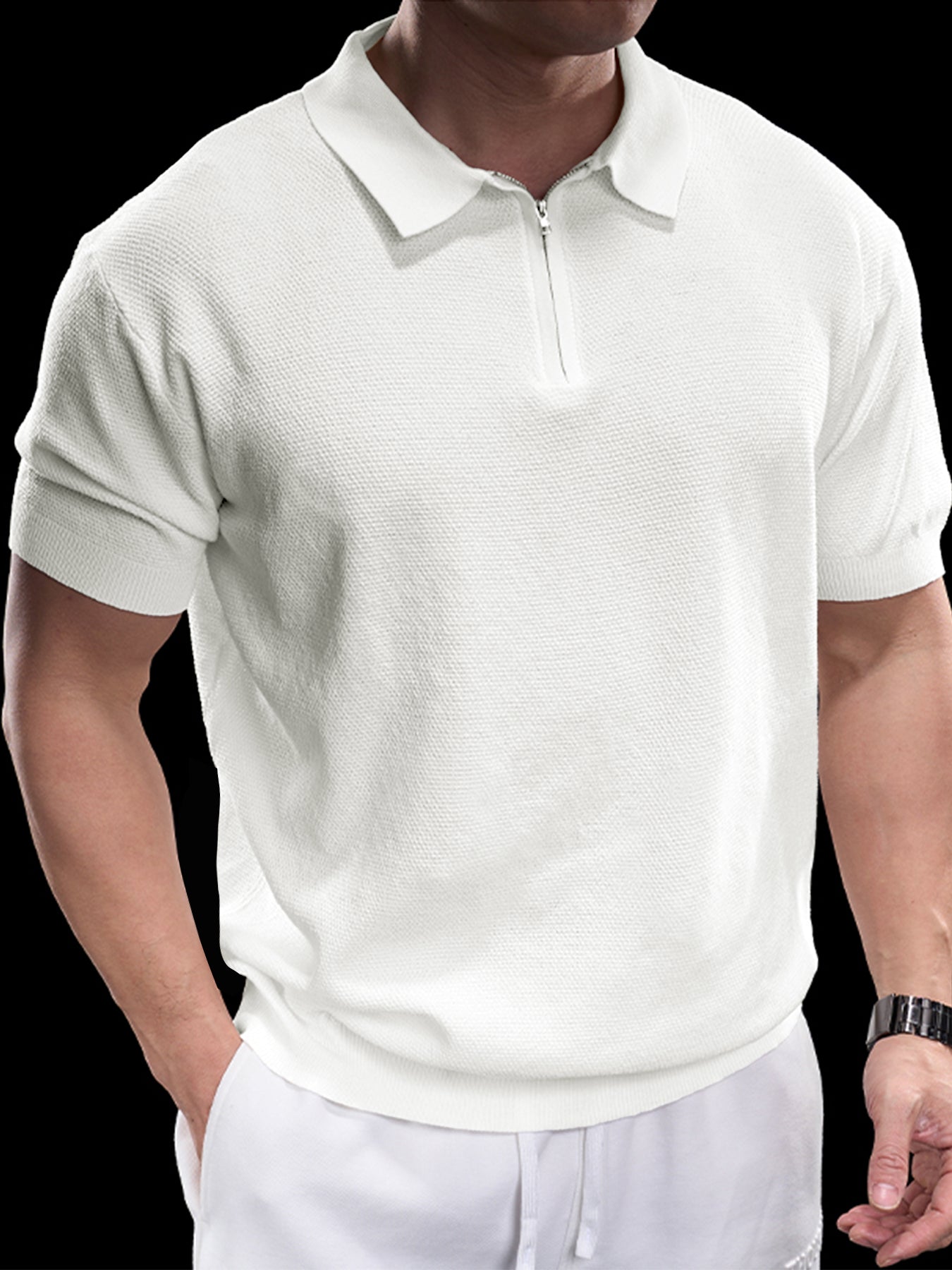 Flextejido Active tejidoted Zip Polo