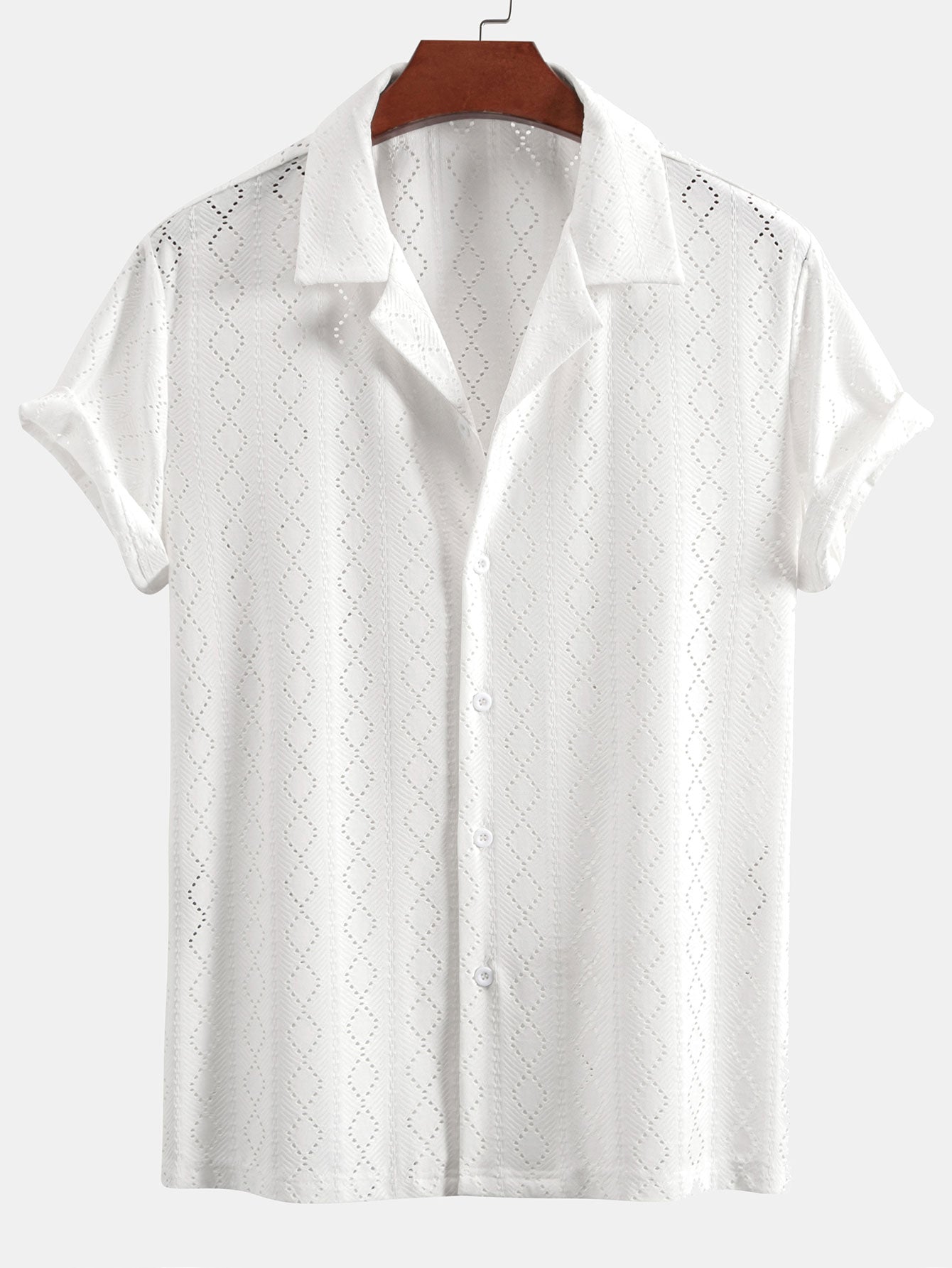 Camisa Muscle Fit Diamond Texture Cuban