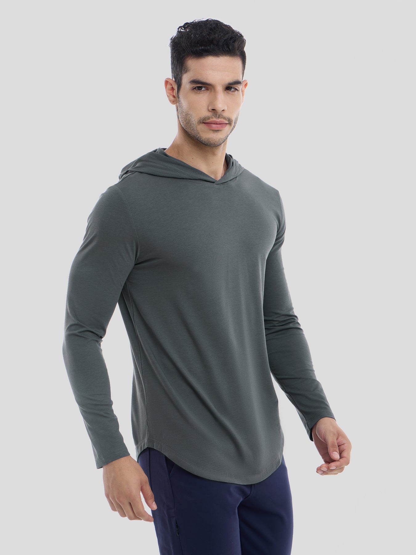 StaySmooth de manga larga Hooded Drop-Cut Tee
