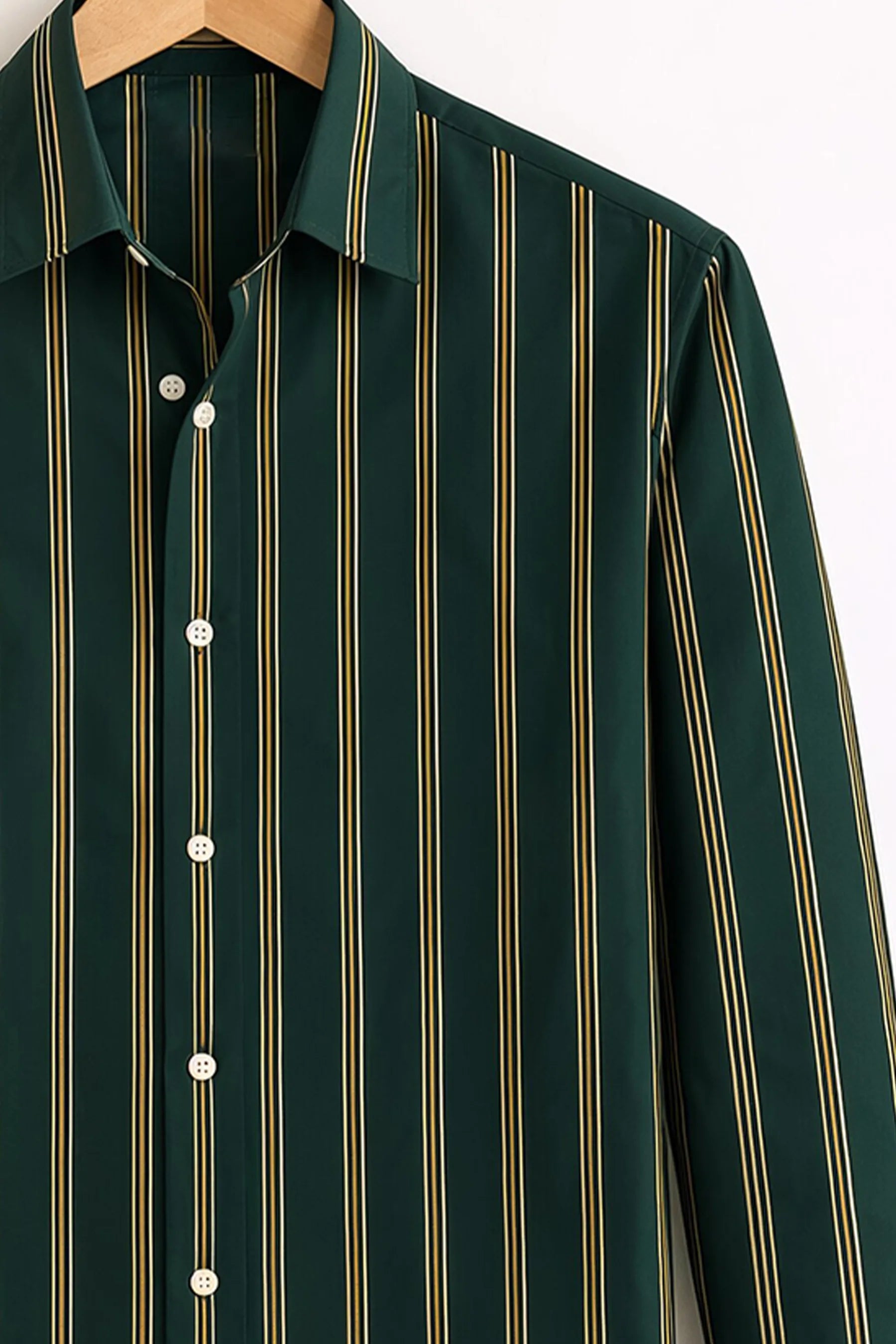 Camisa Vertical rayas – Forest Green