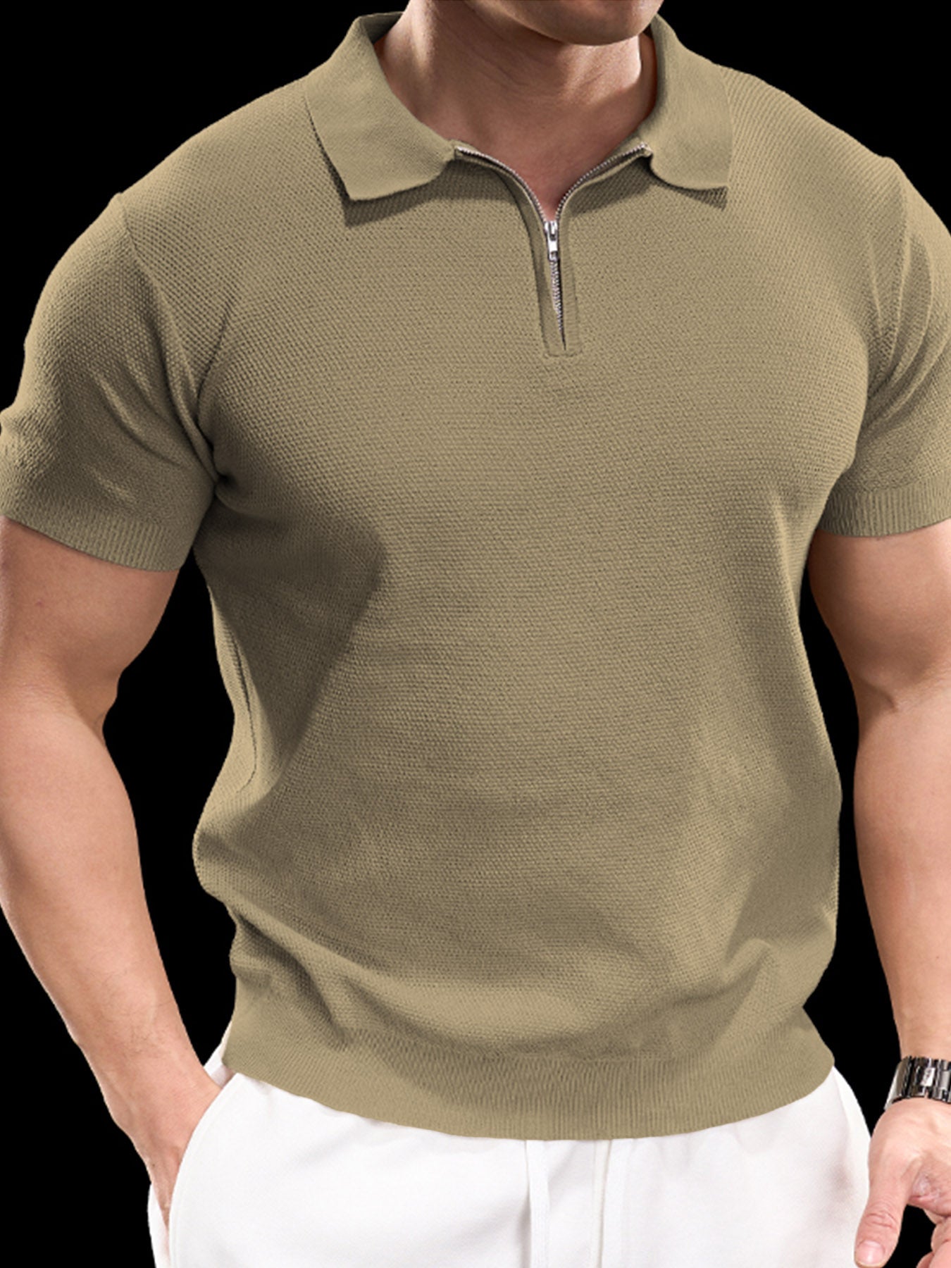 Flextejido Active tejidoted Zip Polo