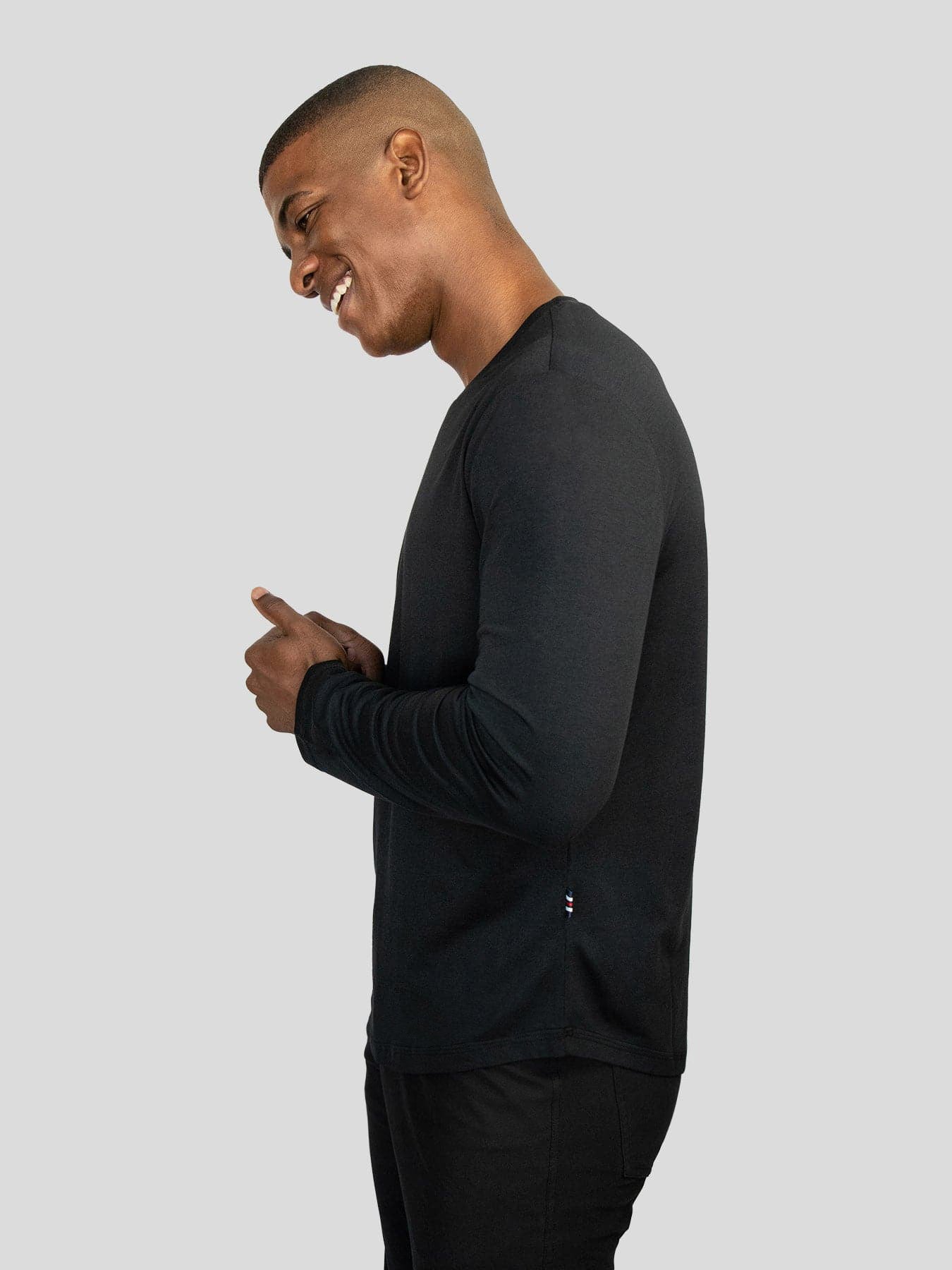 StaySmooth de manga larga Curve Hem Tee: de corte entallado