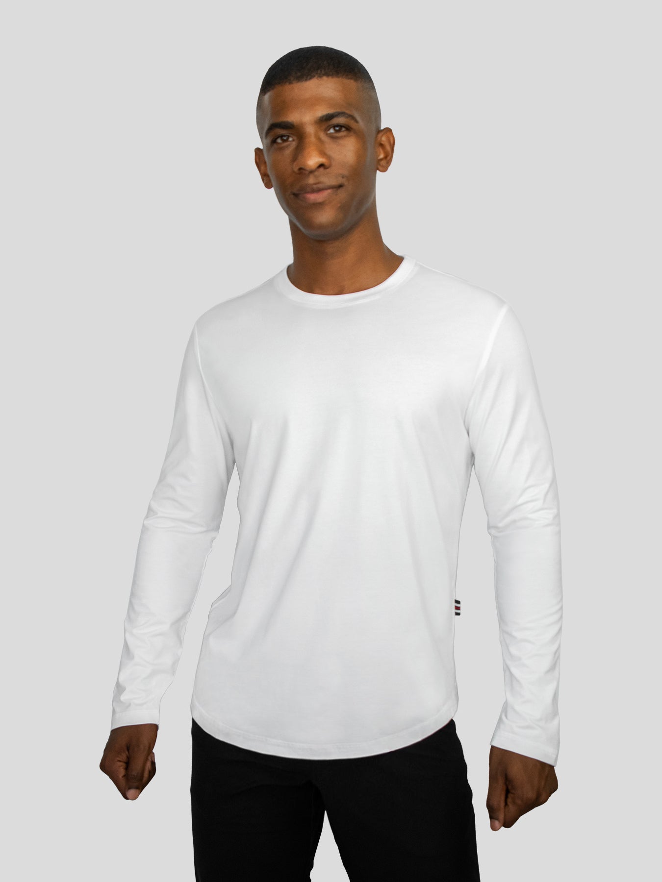 StaySmooth de manga larga Curve Hem Tee: de corte entallado