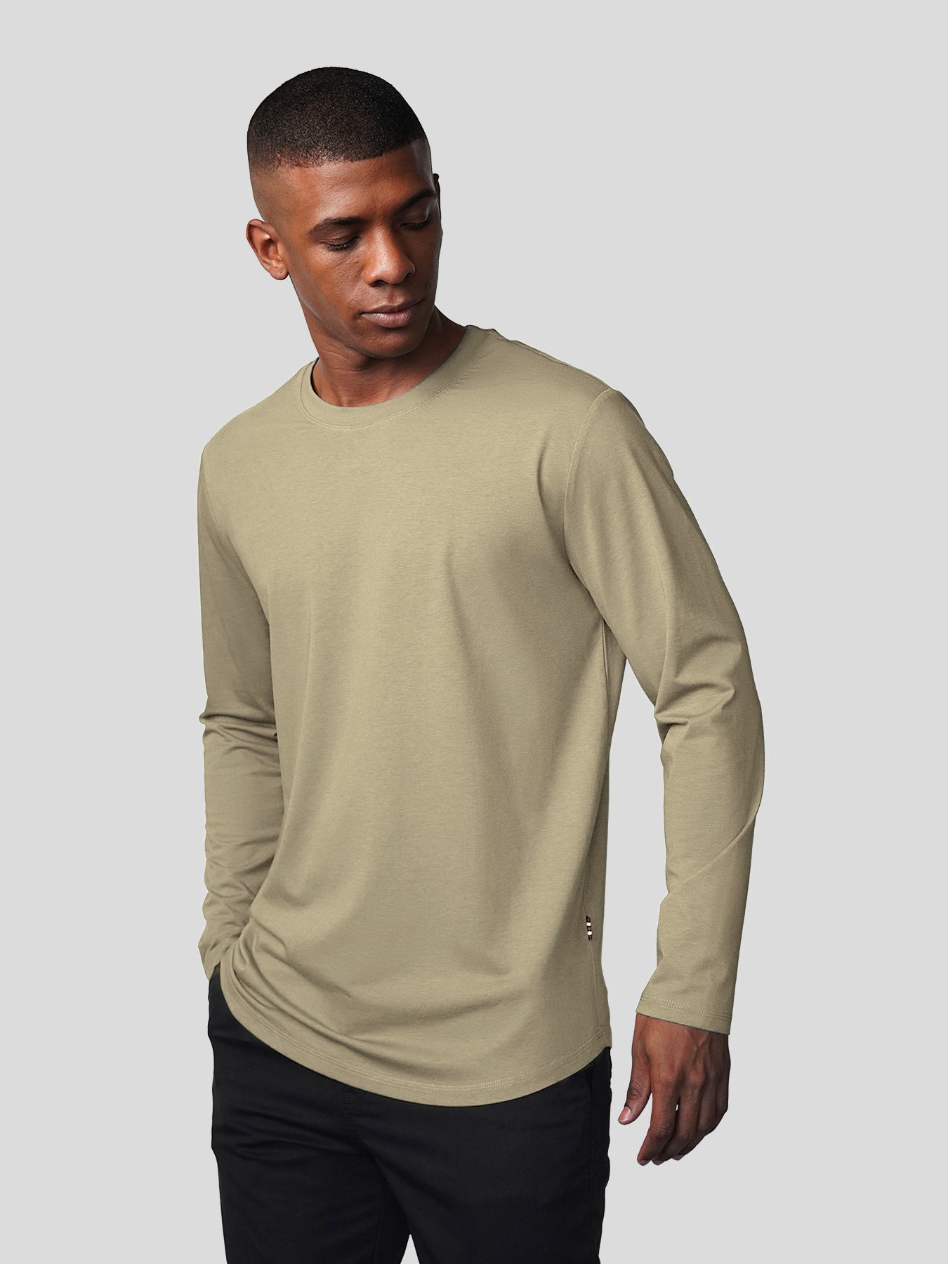 StaySmooth de manga larga Curve Hem Tee:clásico Fit