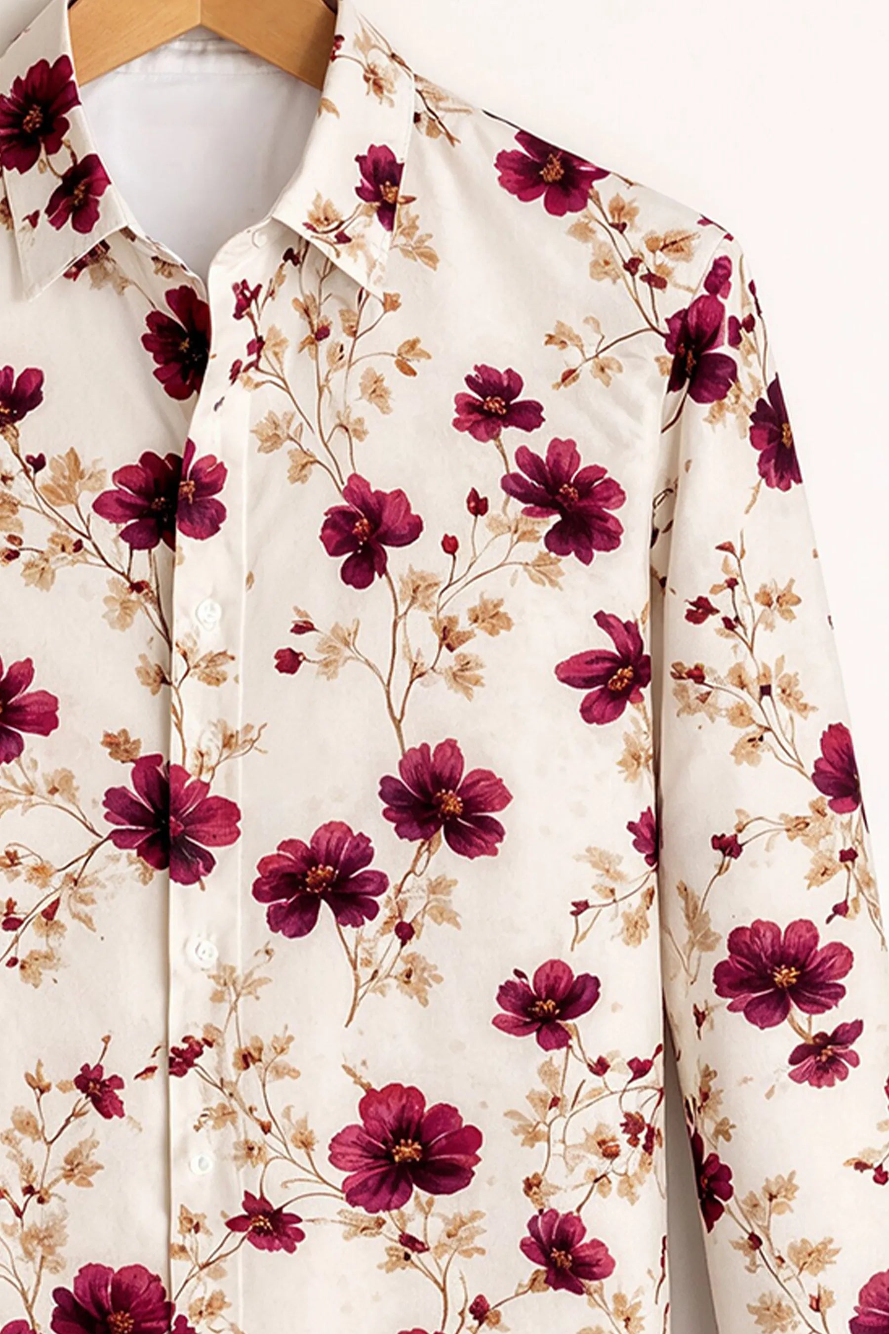 Burgundy Blossom Princamiseta – Ivory