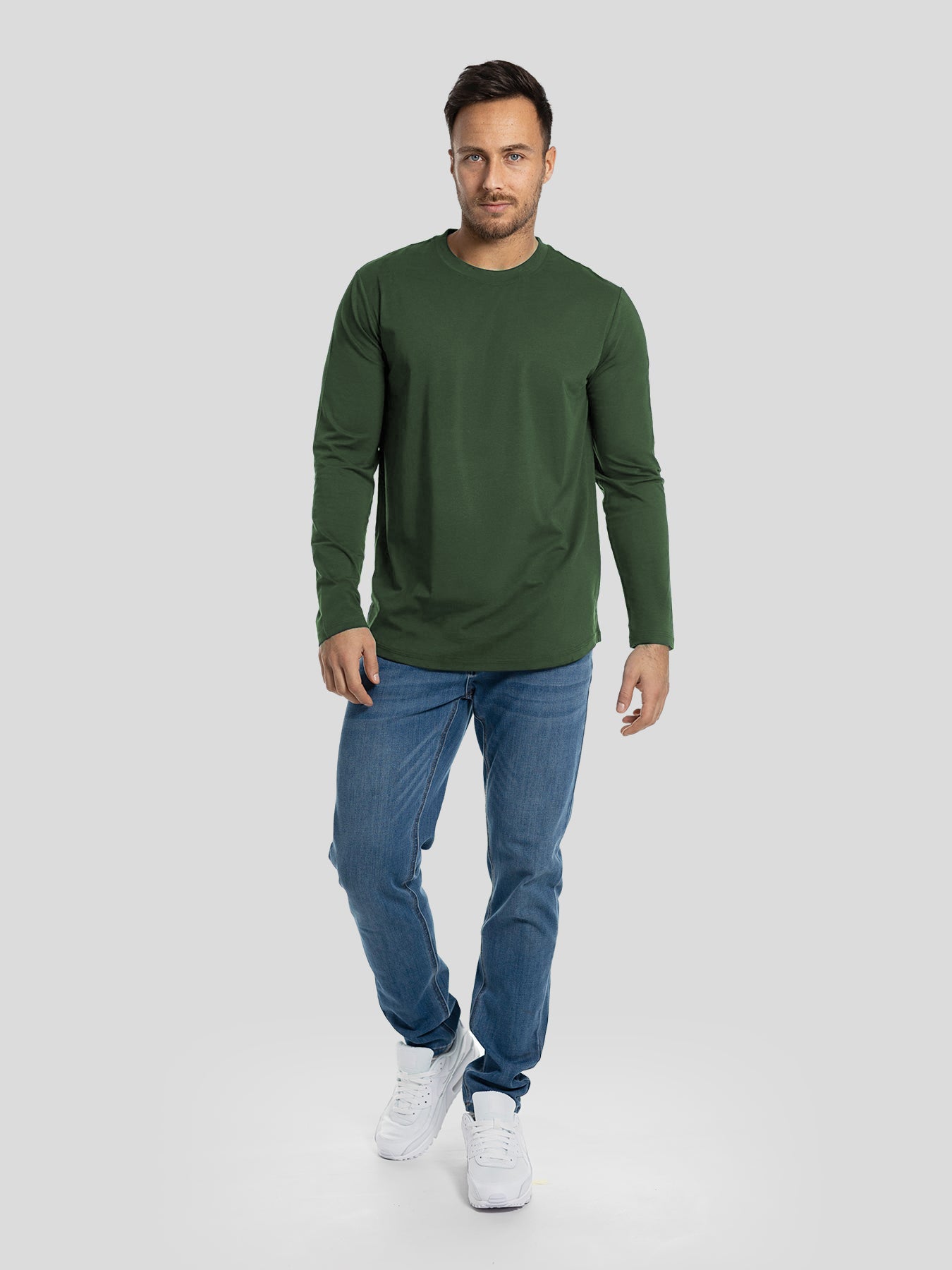 StaySmooth de manga larga Curve Hem Tee:clásico Fit