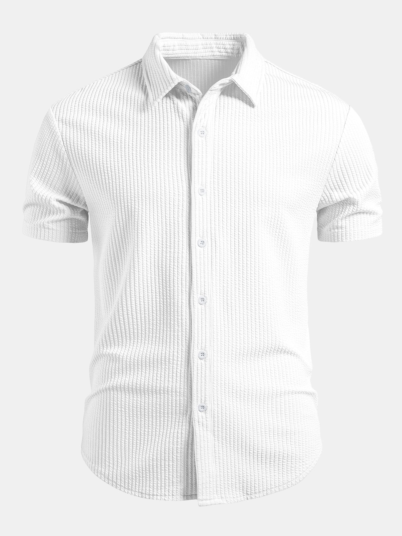Camisa Muscle Fit Ribbed Button Up