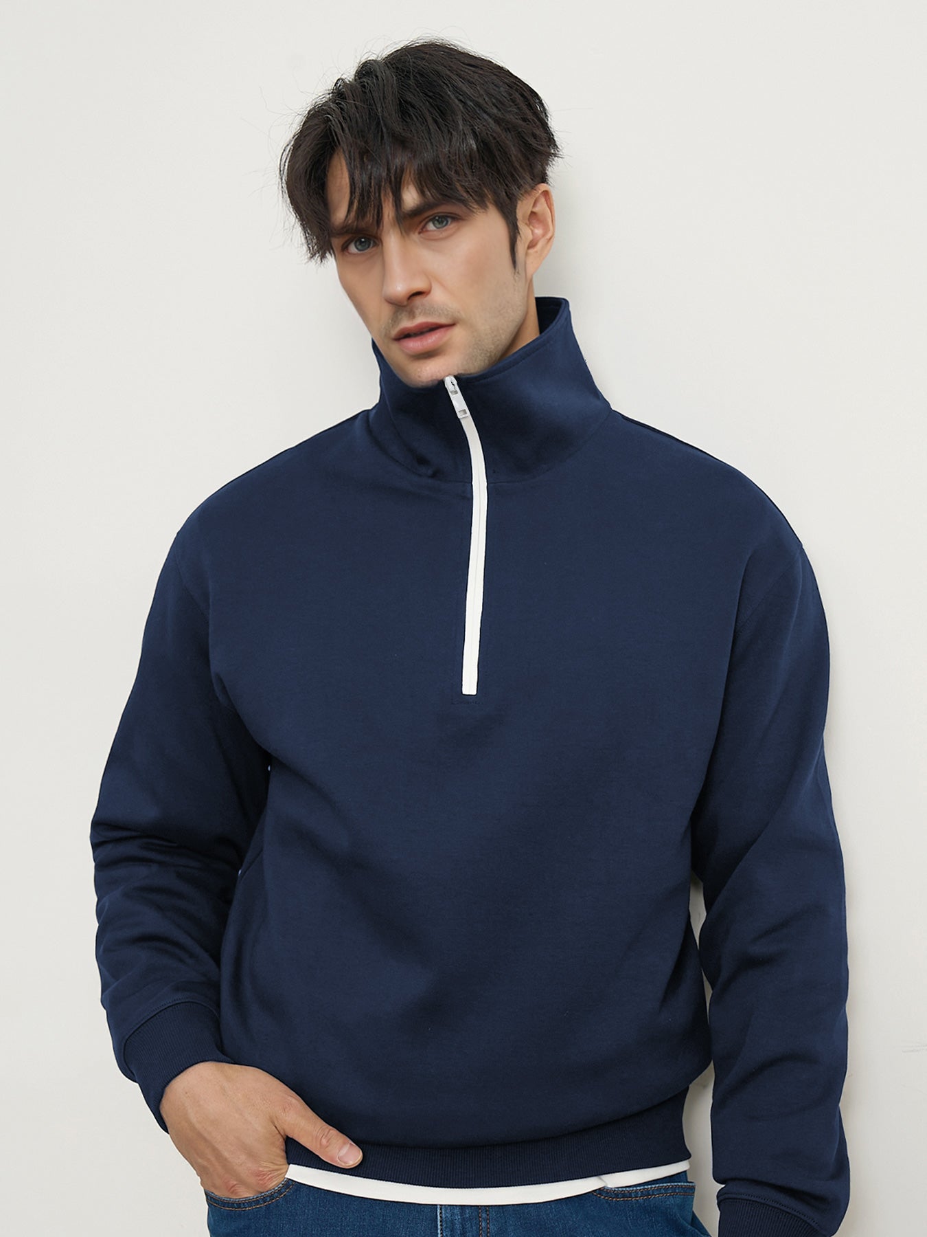 Sudadera CozySpacer Contrast Color Half Zip