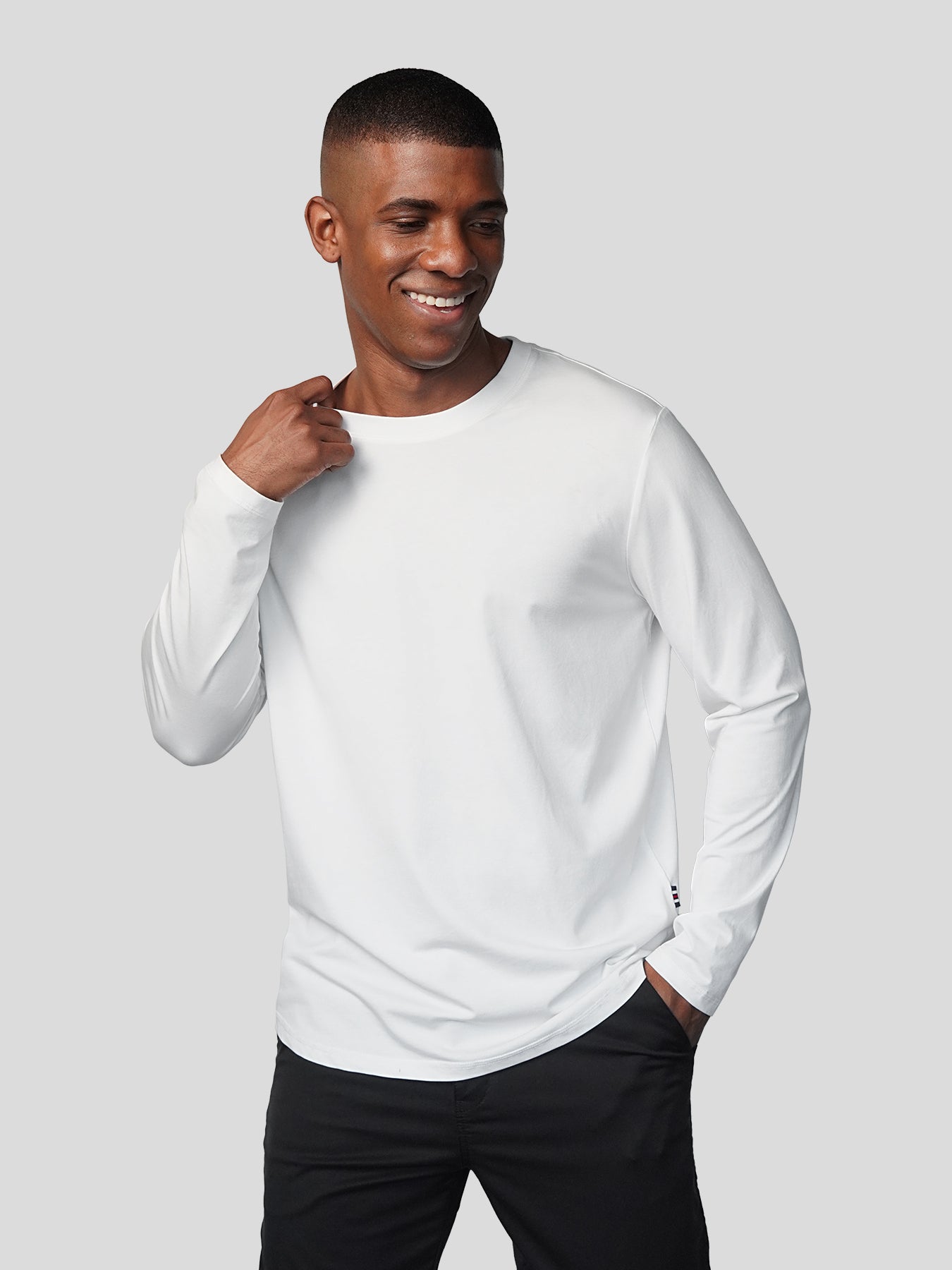 StaySmooth de manga larga Curve Hem Tee:clásico Fit