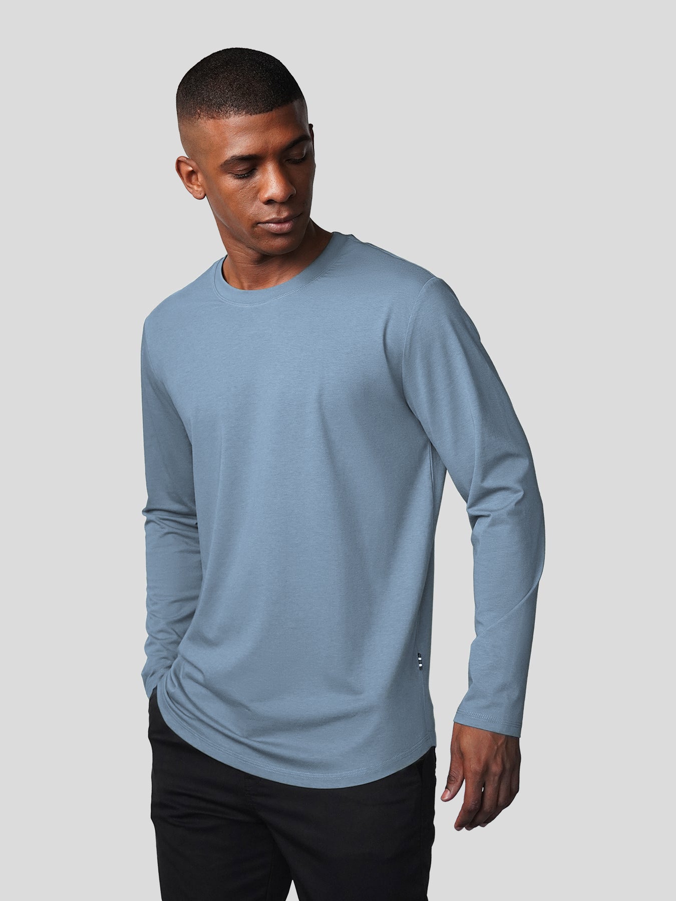 StaySmooth de manga larga Curve Hem Tee:clásico Fit