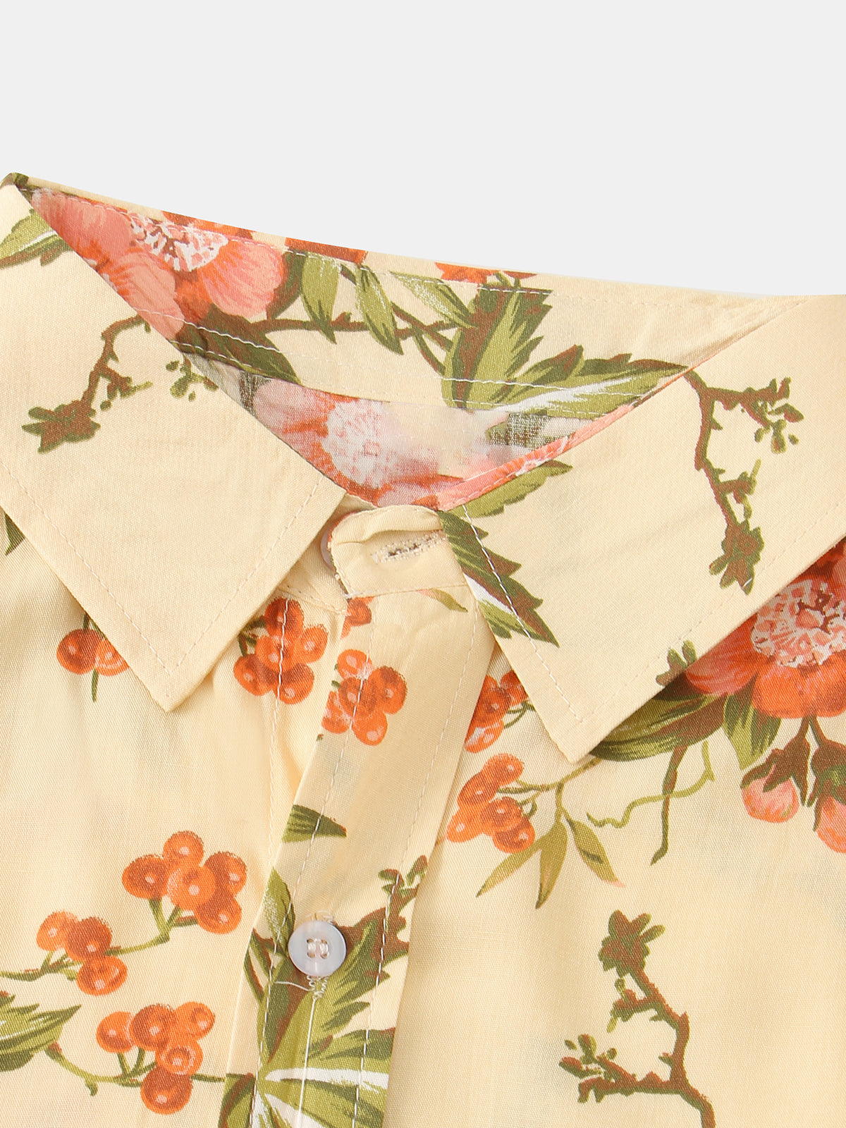 Camisa casual Button Up Holiday 70s retro floral casual de manga corta para hombre