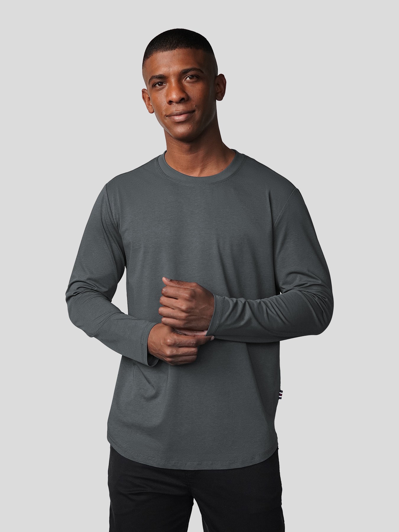StaySmooth de manga larga Curve Hem Tee:clásico Fit