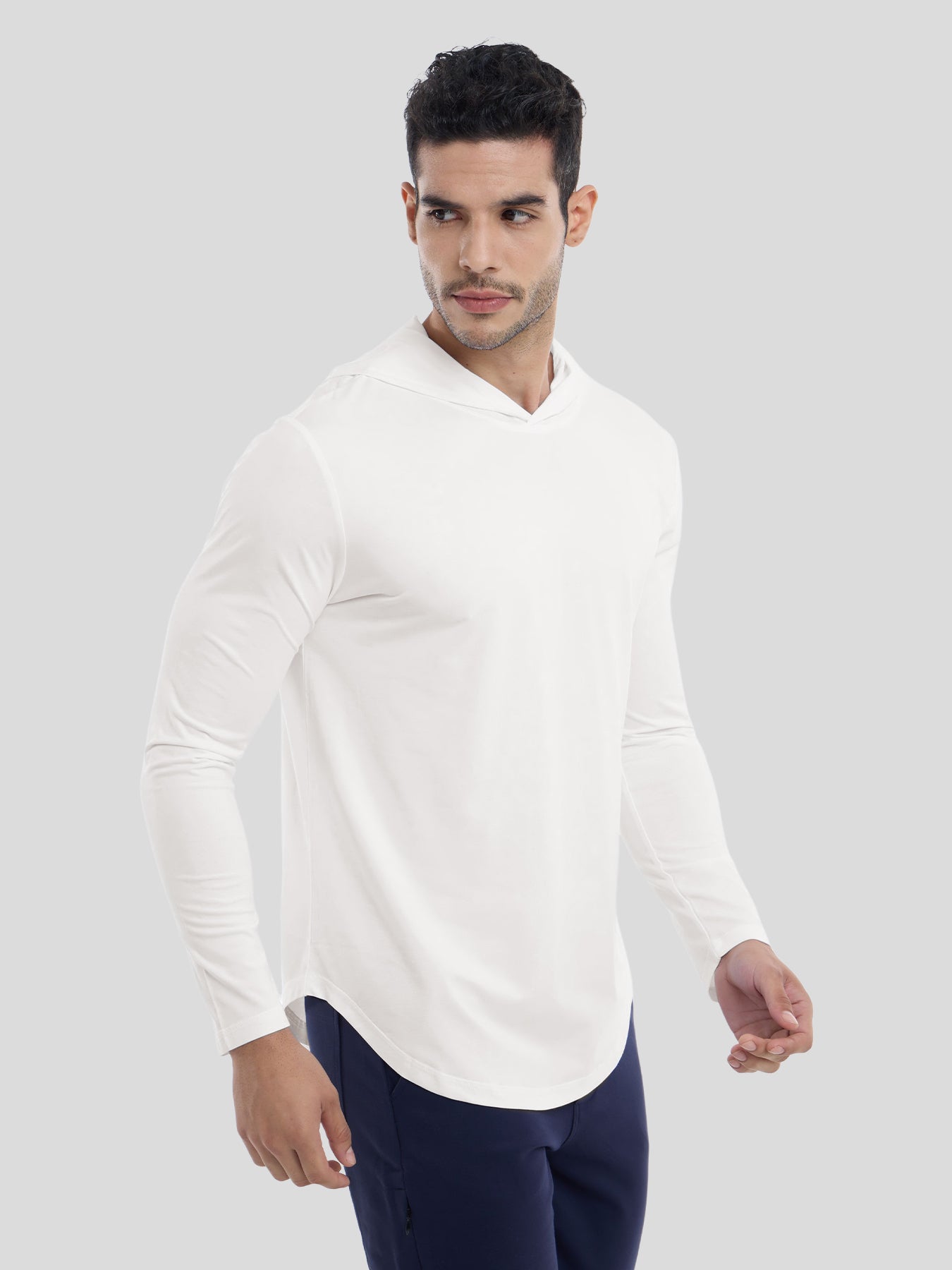 StaySmooth de manga larga Hooded Drop-Cut Tee