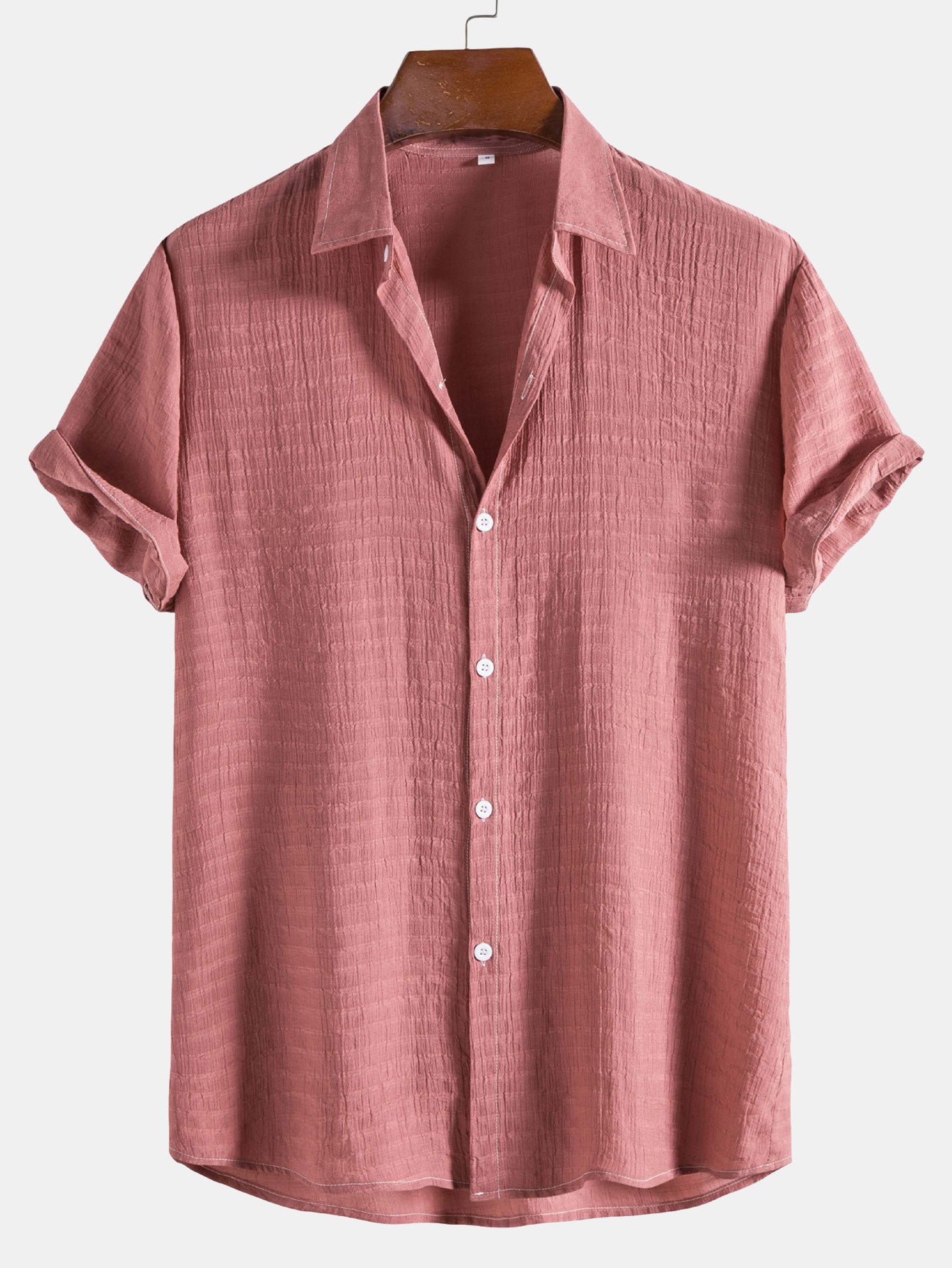 Camisa Textured Fabric de manga corta