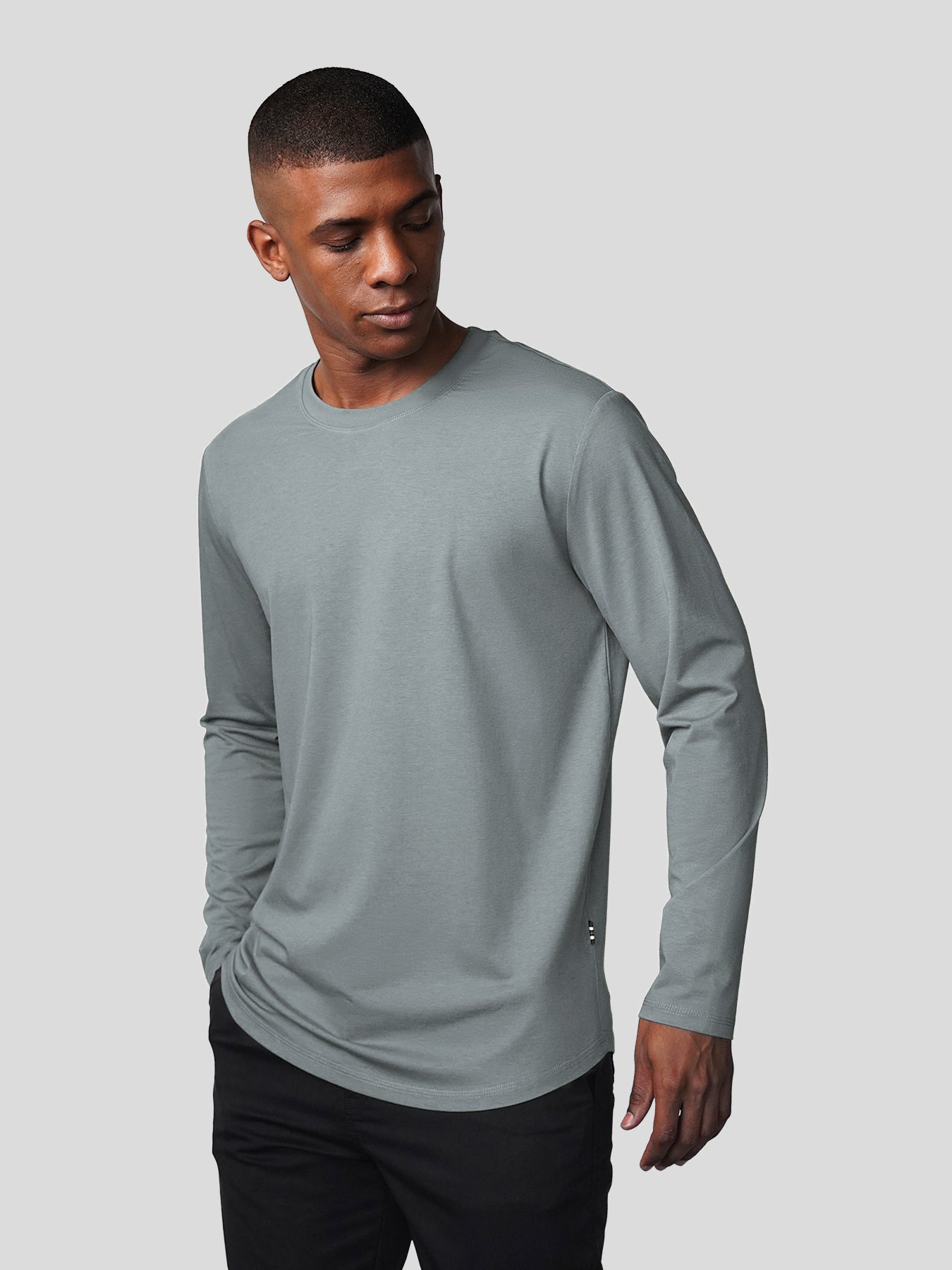 StaySmooth de manga larga Curve Hem Tee:clásico Fit