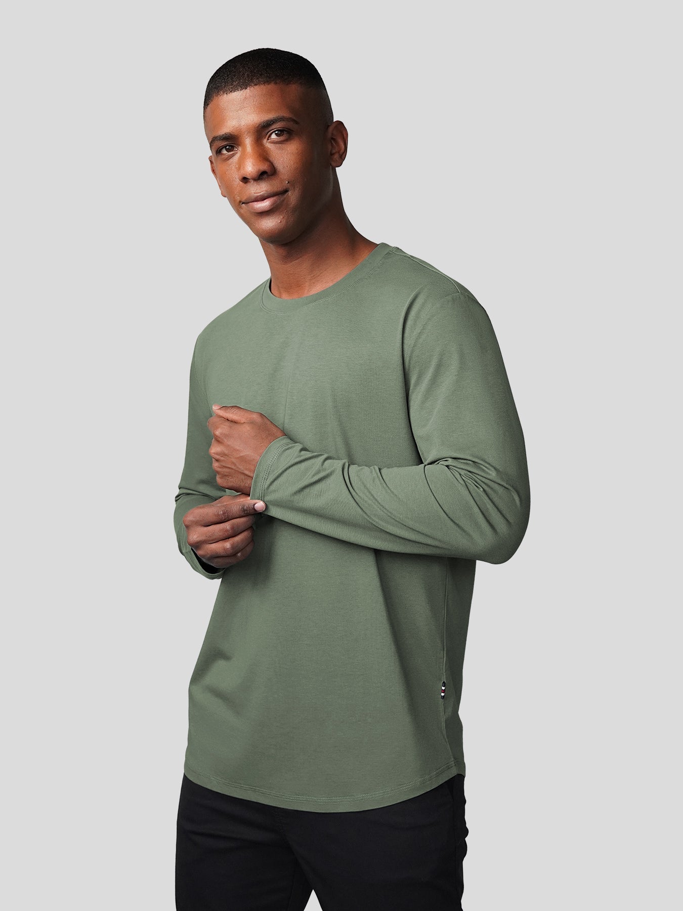 StaySmooth de manga larga Curve Hem Tee:clásico Fit