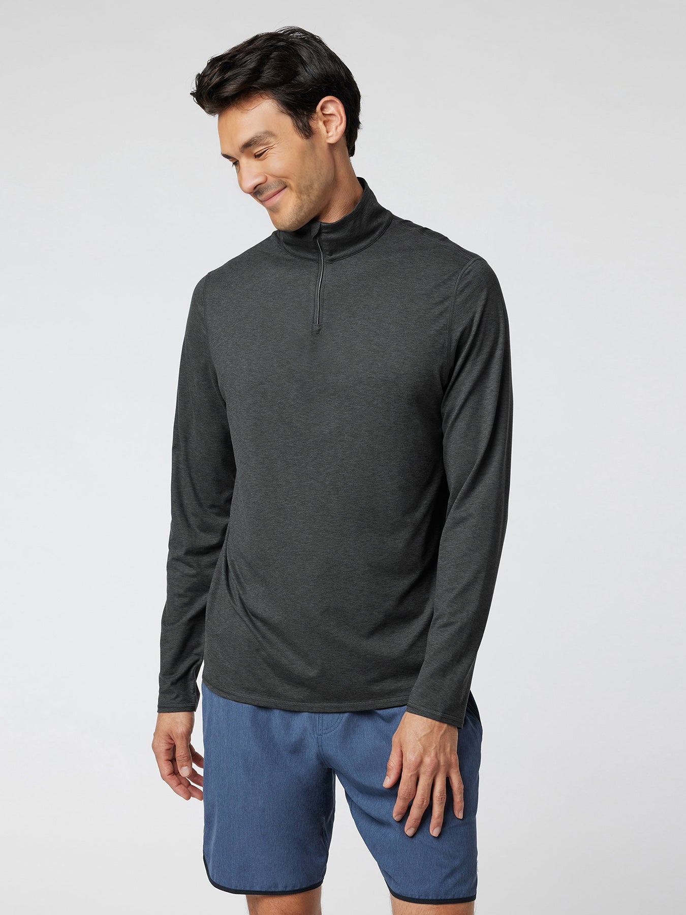 Velou Half Zip de manga larga Tee