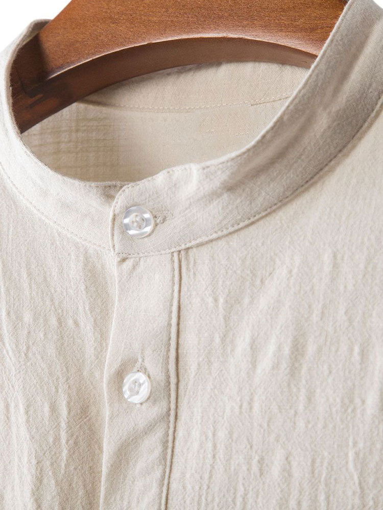 Camisa Henry Collar With Pocket