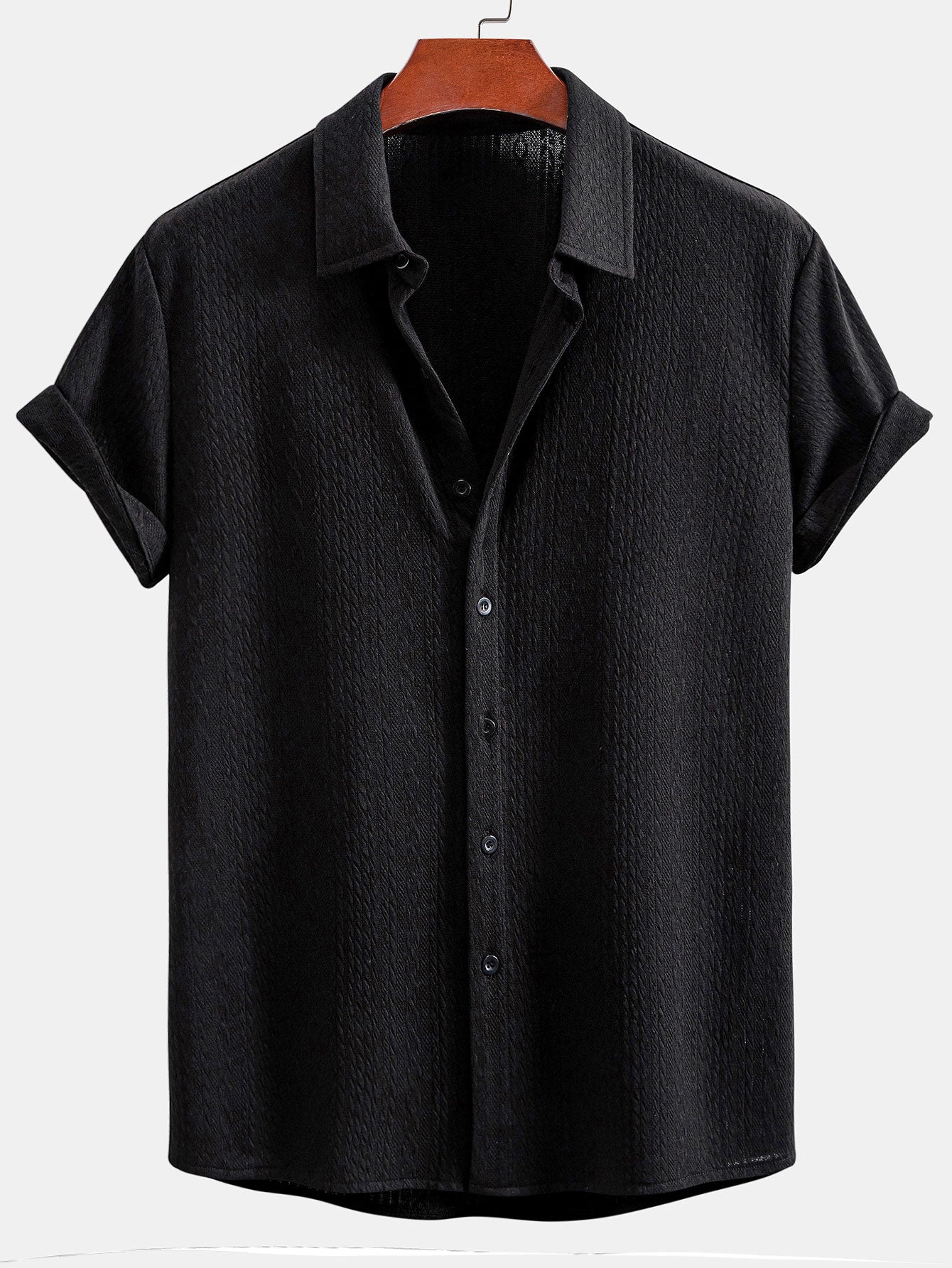 Camisa Muscle Fit Jacquard Textured