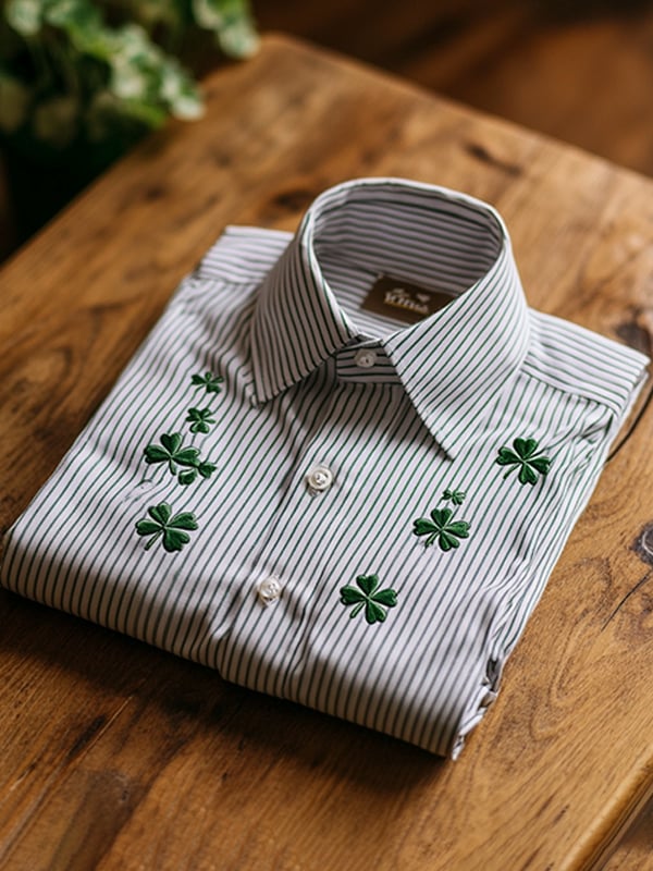 Camisa Party St. Patrick's Day casual de manga larga para hombre