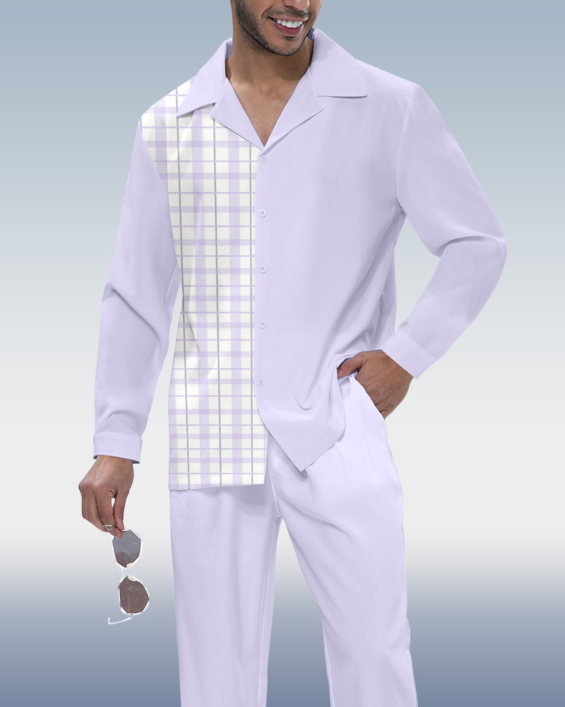 Camisa Suitmens purple patchpara trabajo de manga larga walking suit 328 para hombre