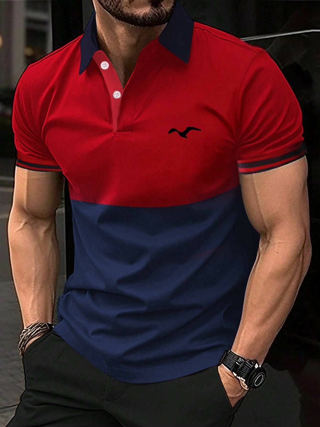 Camisa polo estampado casual para hombre