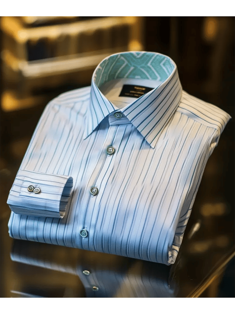 Camisa satén Luxe de manga larga con botones para hombre
