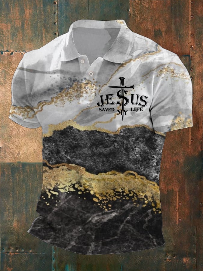 para hombre Jesus Print camisa polo