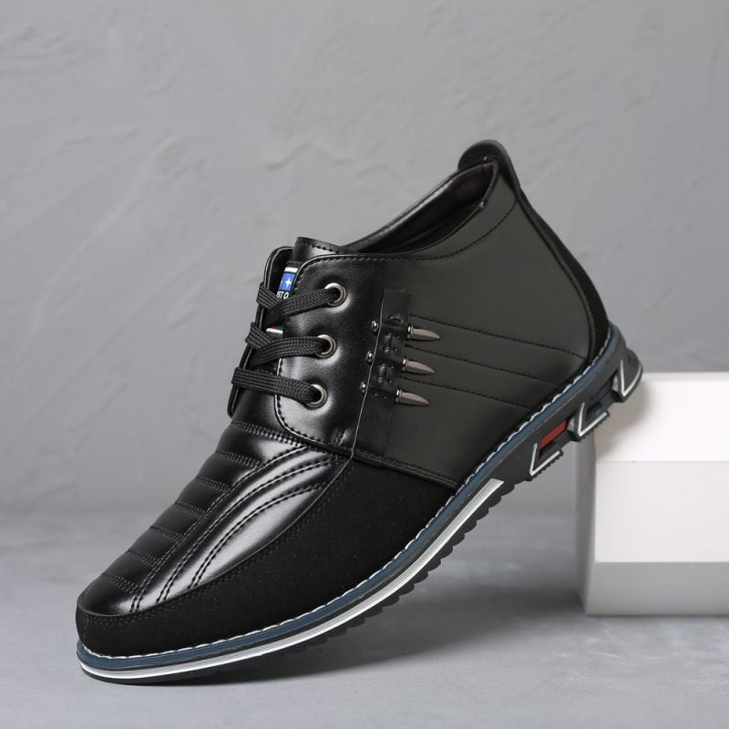 Zapatos de moda Mid-Top Lace-Up casual cuero para hombre