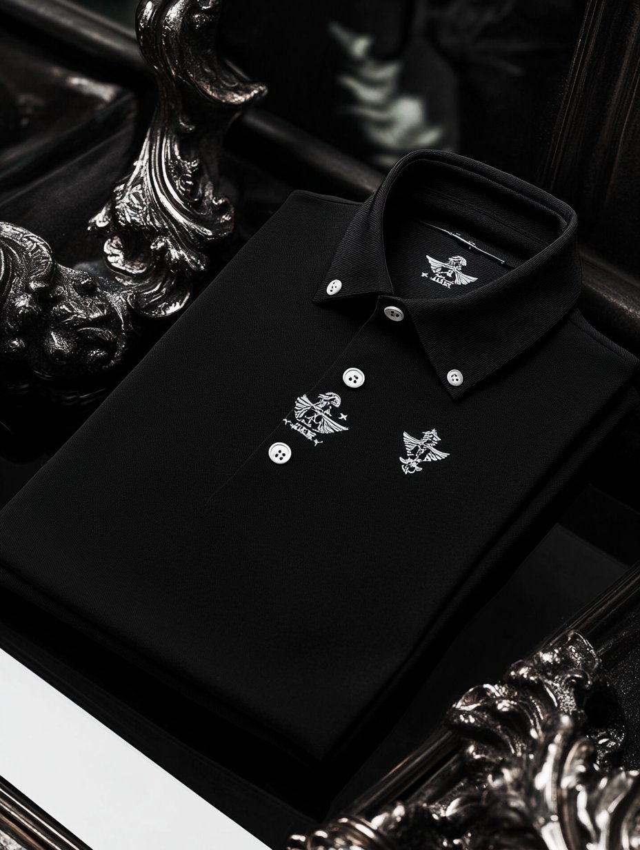 Camisa polo ejecutivo de lujo estampado Button de manga corta para hombre