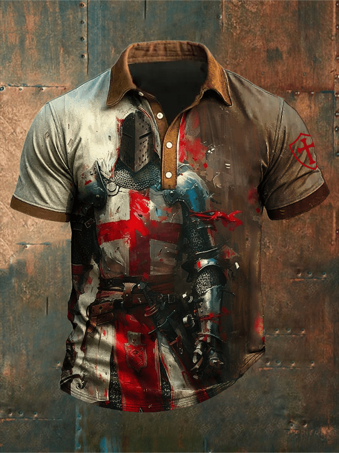 Camisa polo retro Put On The Full Armor Of Godd Faith estampado para hombre