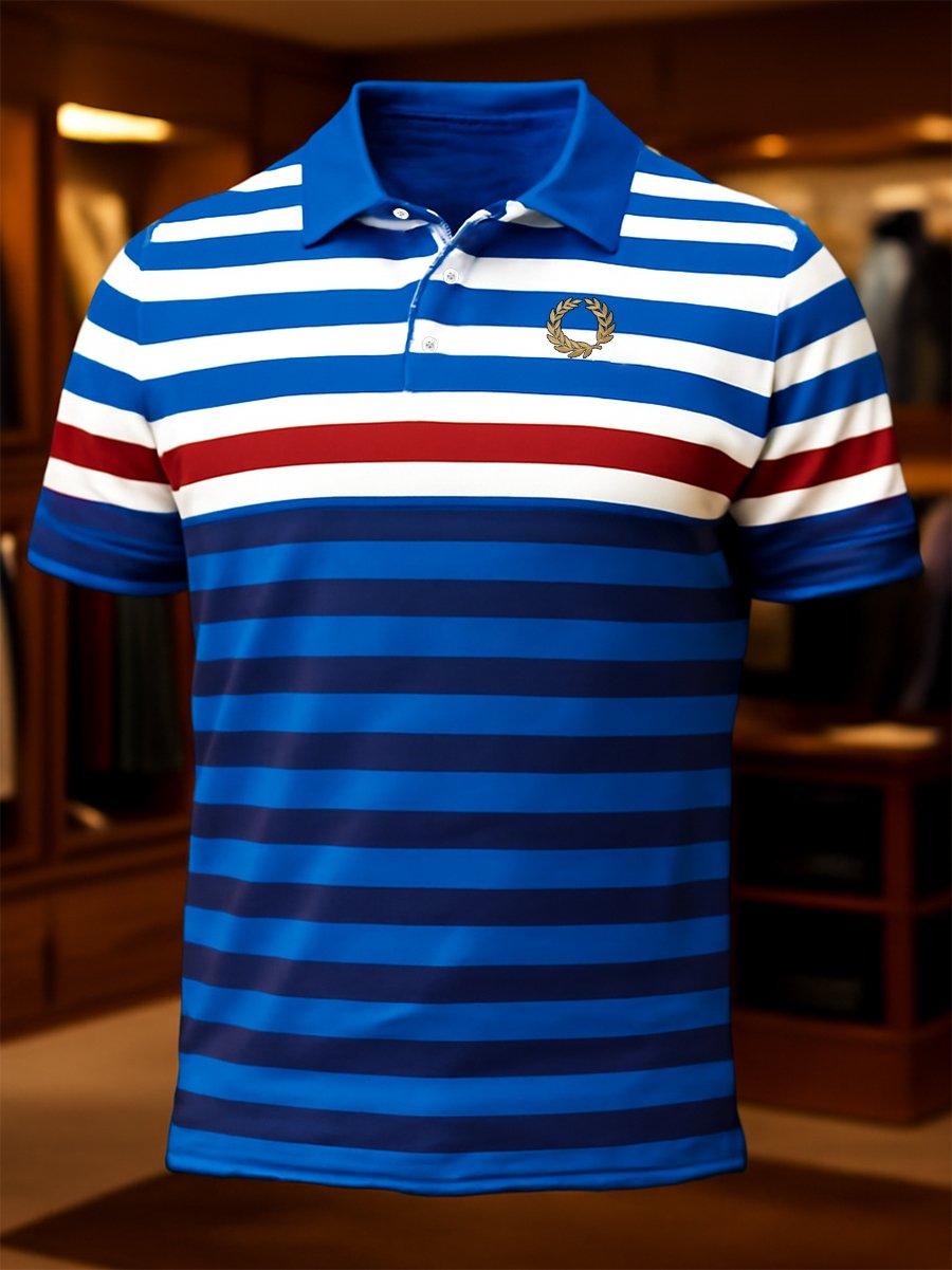 Camisa polo ejecutivo casual Button de manga corta para hombre