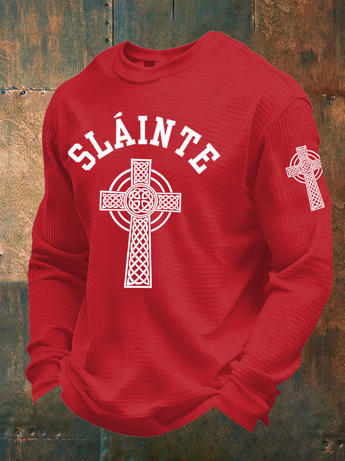 Camiseta St. Patrick's Day estampado Waffle para hombre